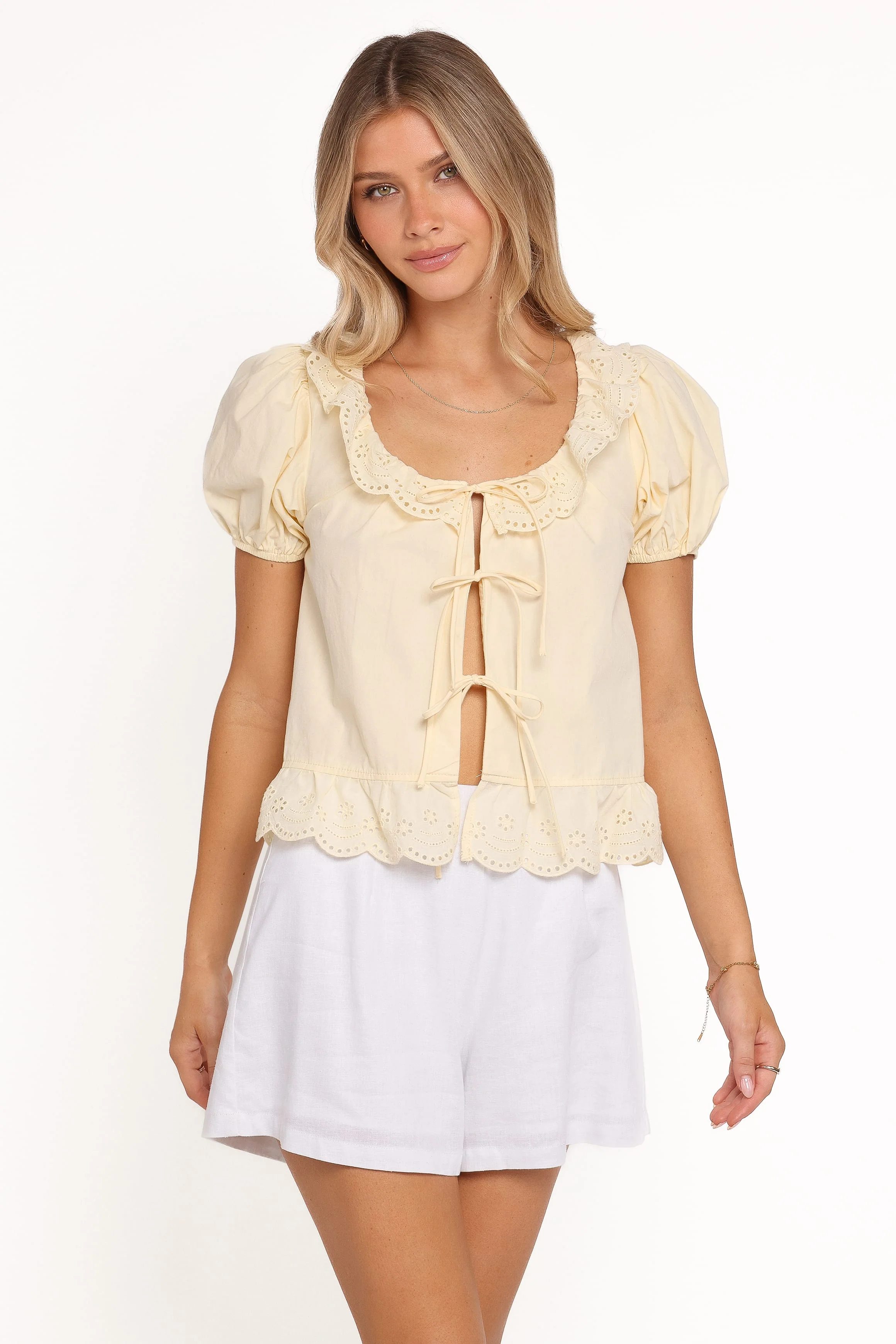 Aspen Tie Front Top - Mango