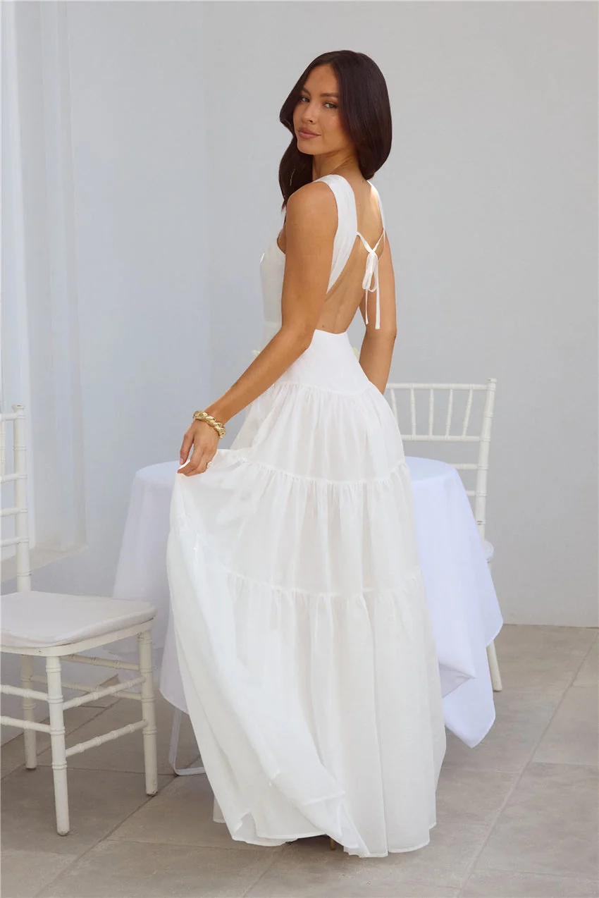 Shell Seekers Maxi Dress White - luluinthesky
