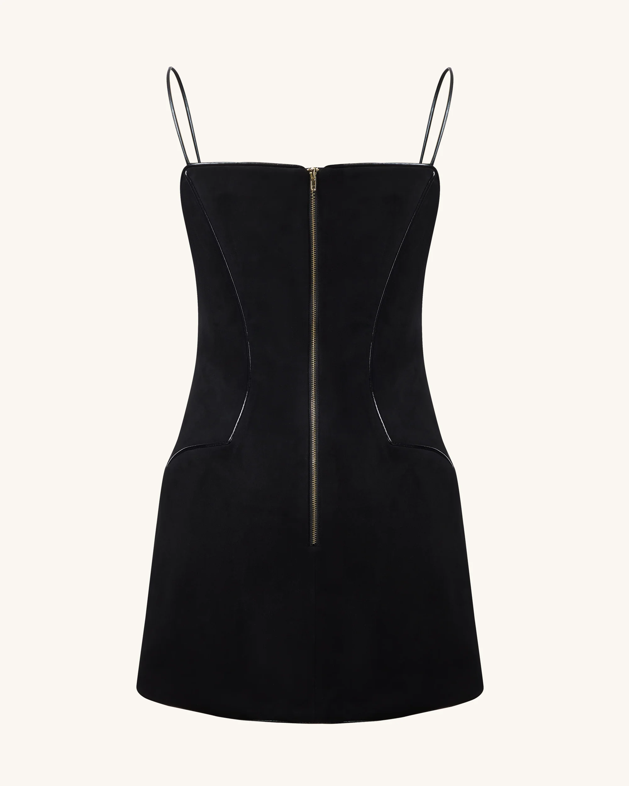 Eva Spaghetti Strap Sueded Dress - Black - FASHION NOB