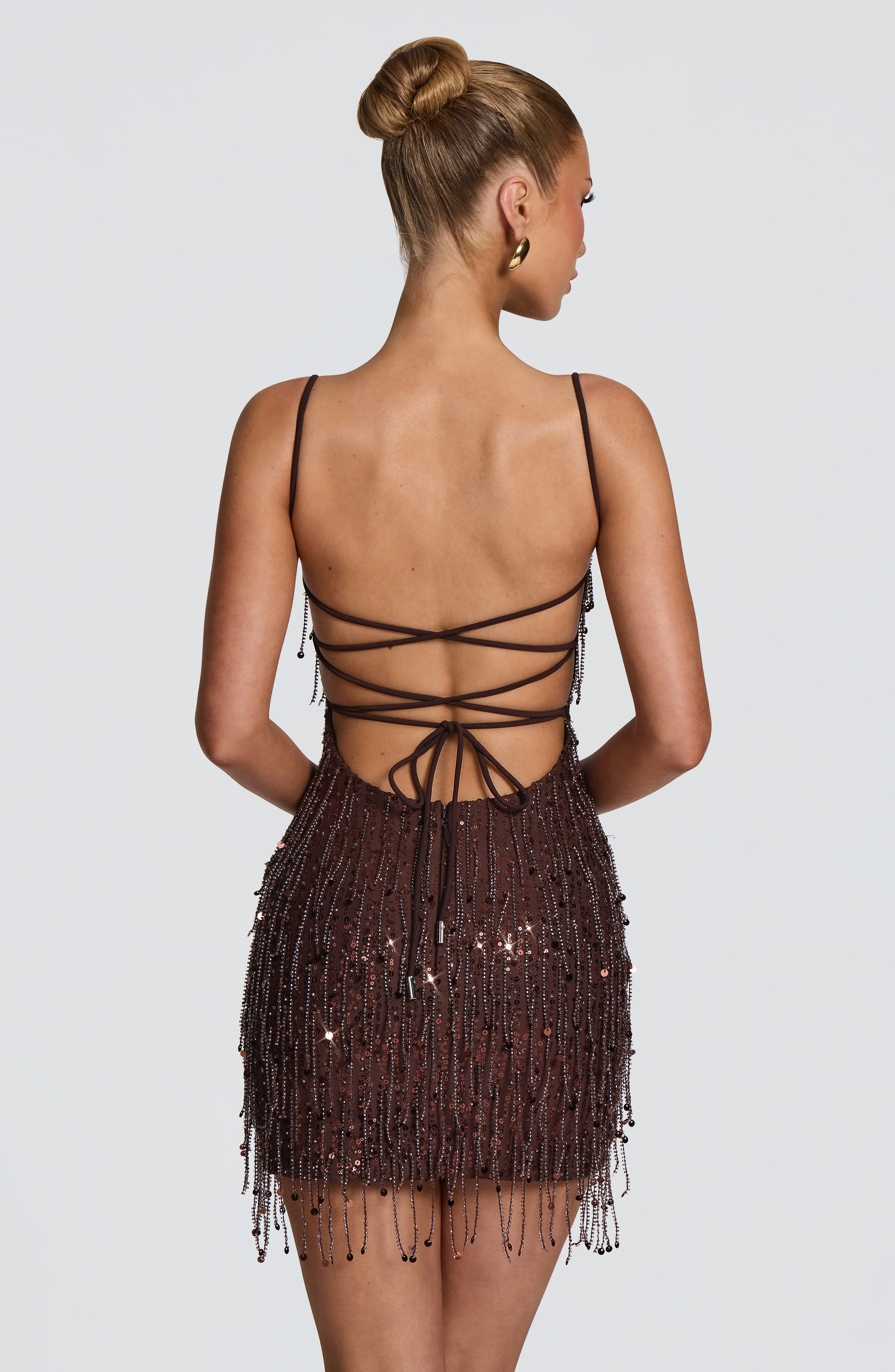 Blaise Mini Dress - Plum Brown