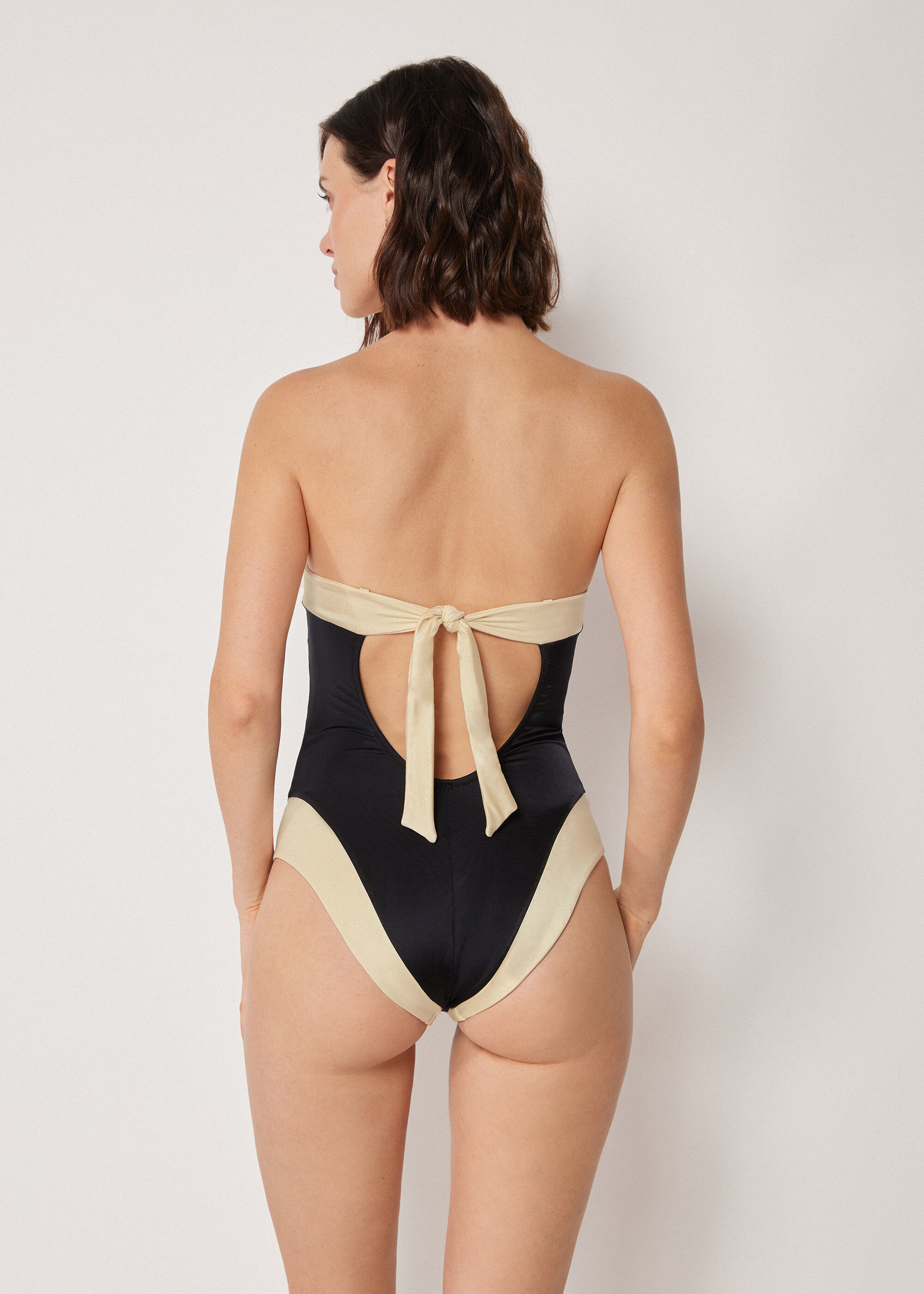 One Piece Swimsuit Elegant Bicolor