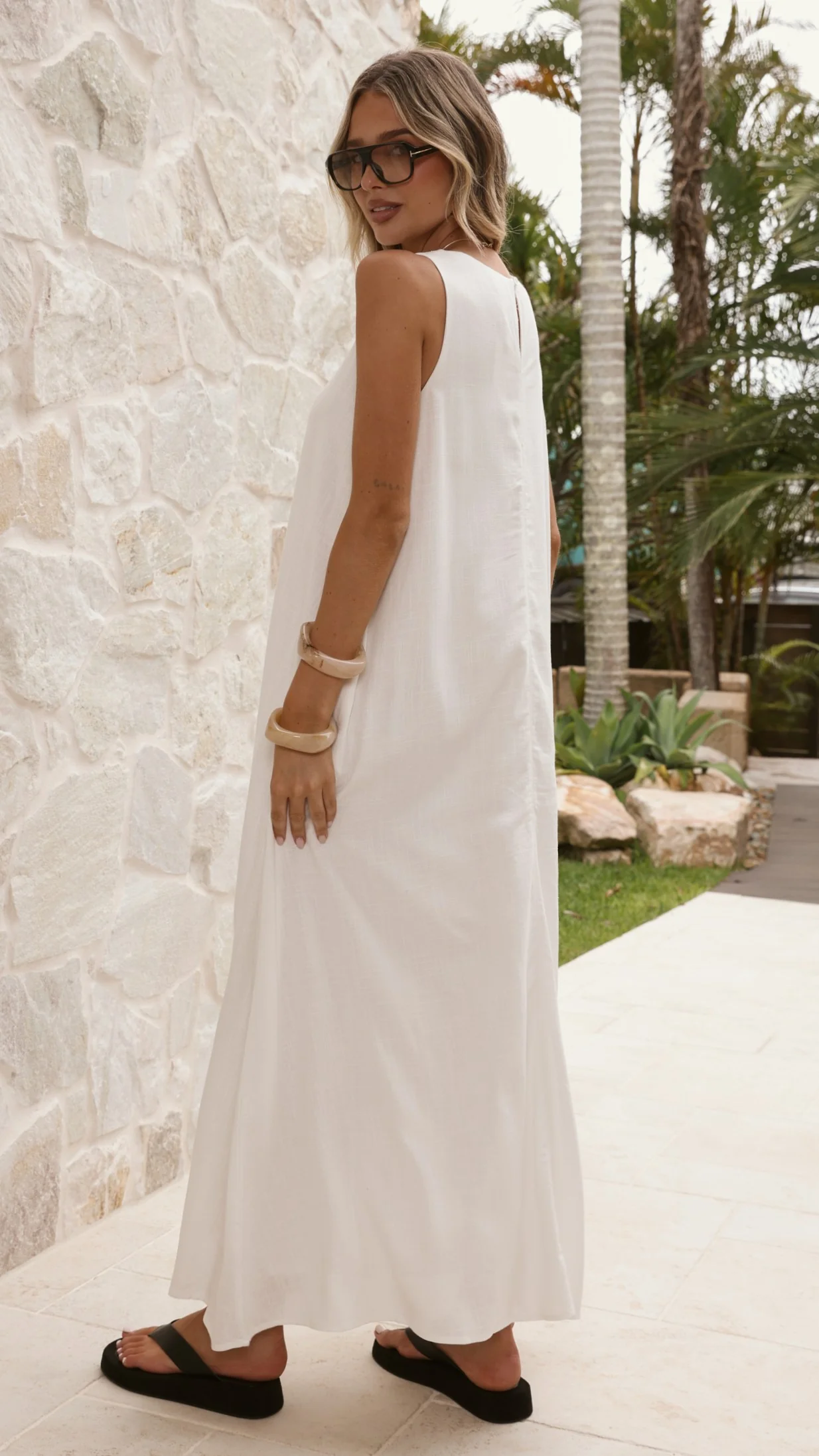 Mylah Maxi Dress - White - luluinthesky