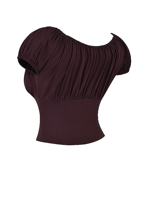 Rich Brown Gathered Top