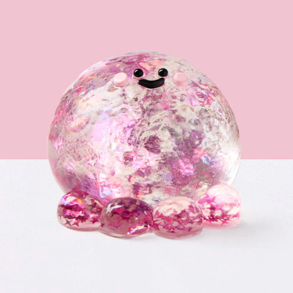 SqueezeSquad Taba Deluxe Premium Silicone Squishies® Fidget Toy - Fuchsia Octopus