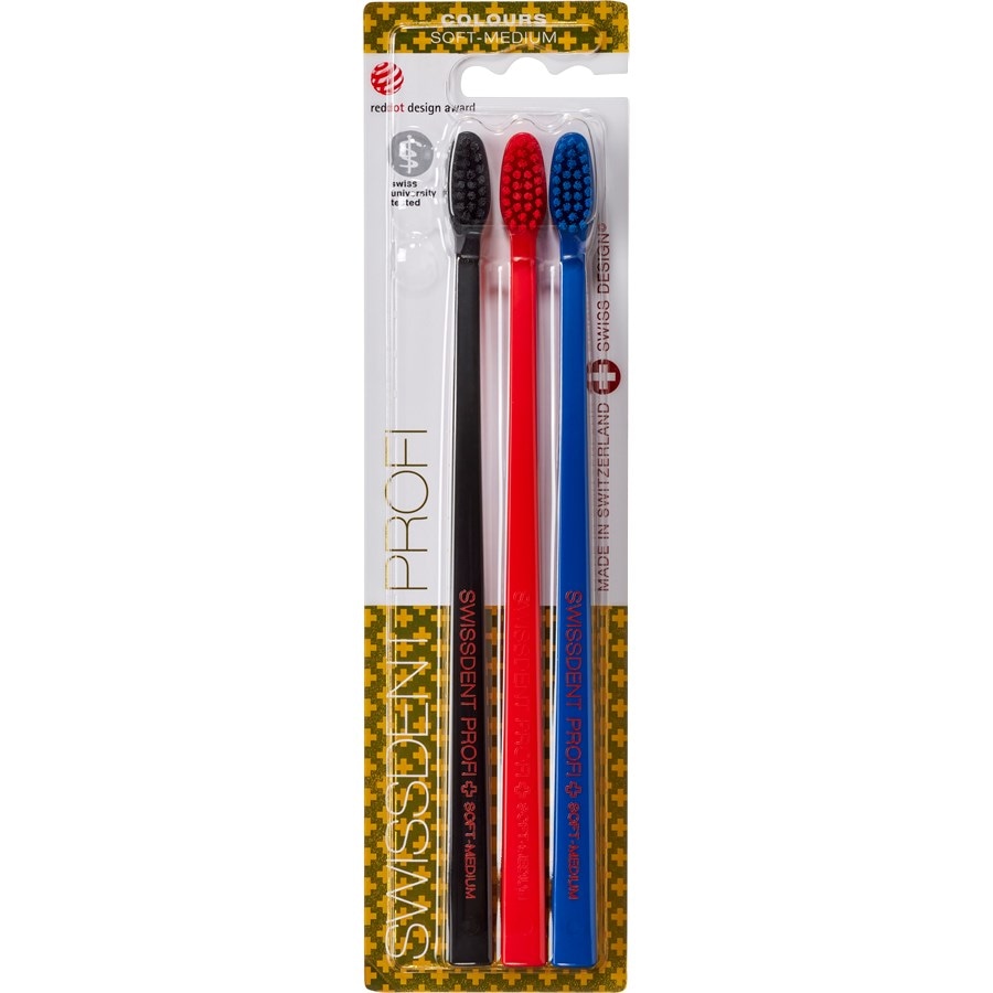 Swissdent Szczoteczki do zębów Profi Colours Trio Miękki średni
