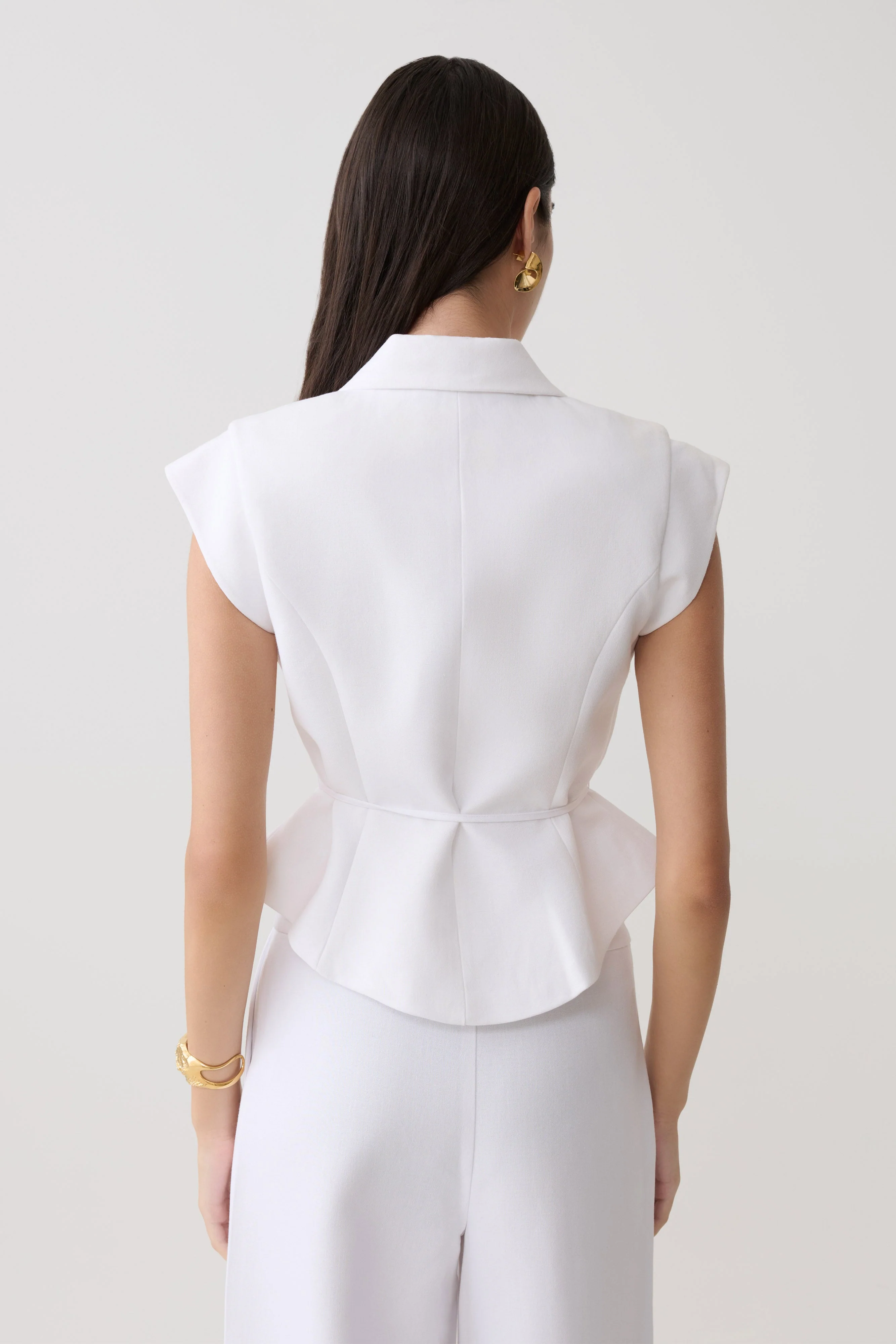 Andina Shortsleeve Linen Top - White