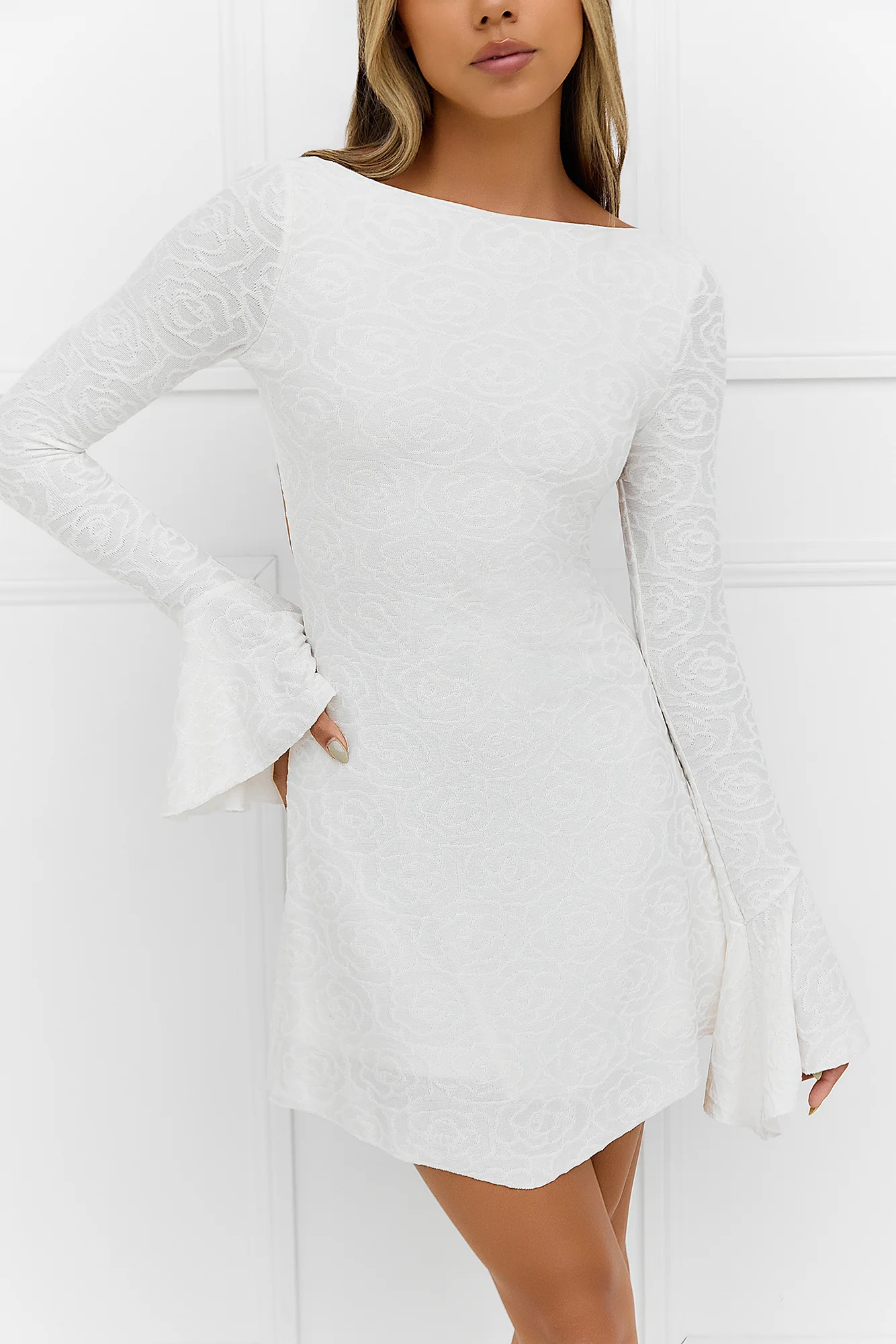 Without Limits Mesh Mini Dress White - luluinthesky