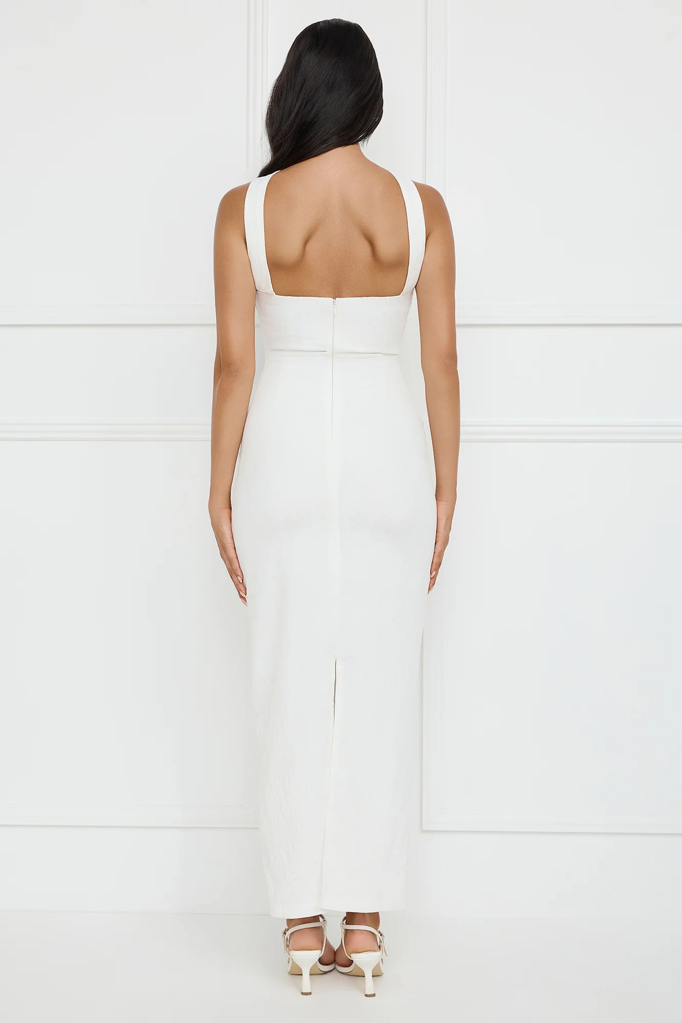 Stylish Fusion Halter Maxi Dress White - luluinthesky