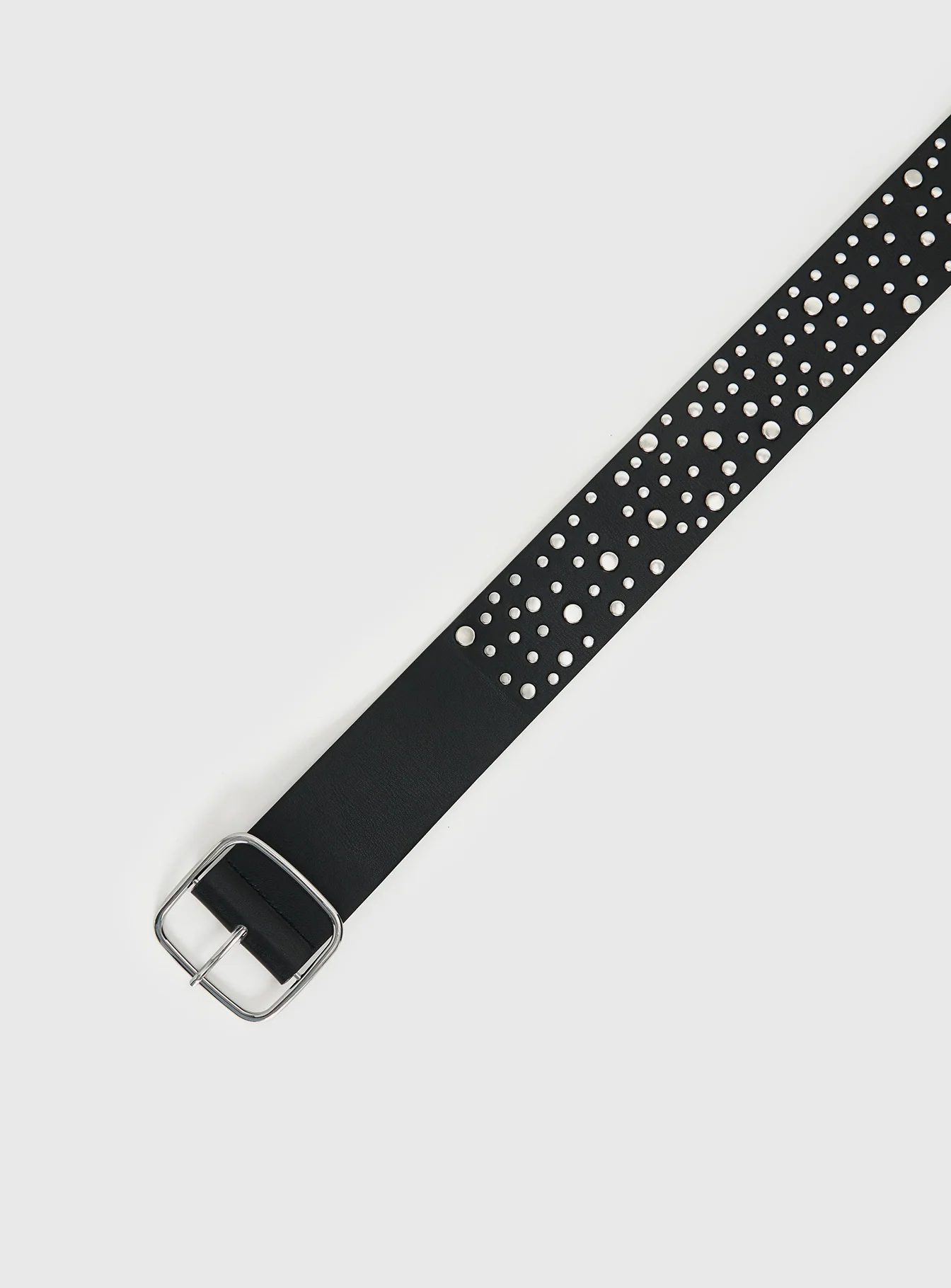 Wanna Find Out Faux Leather Belt Black / Silver