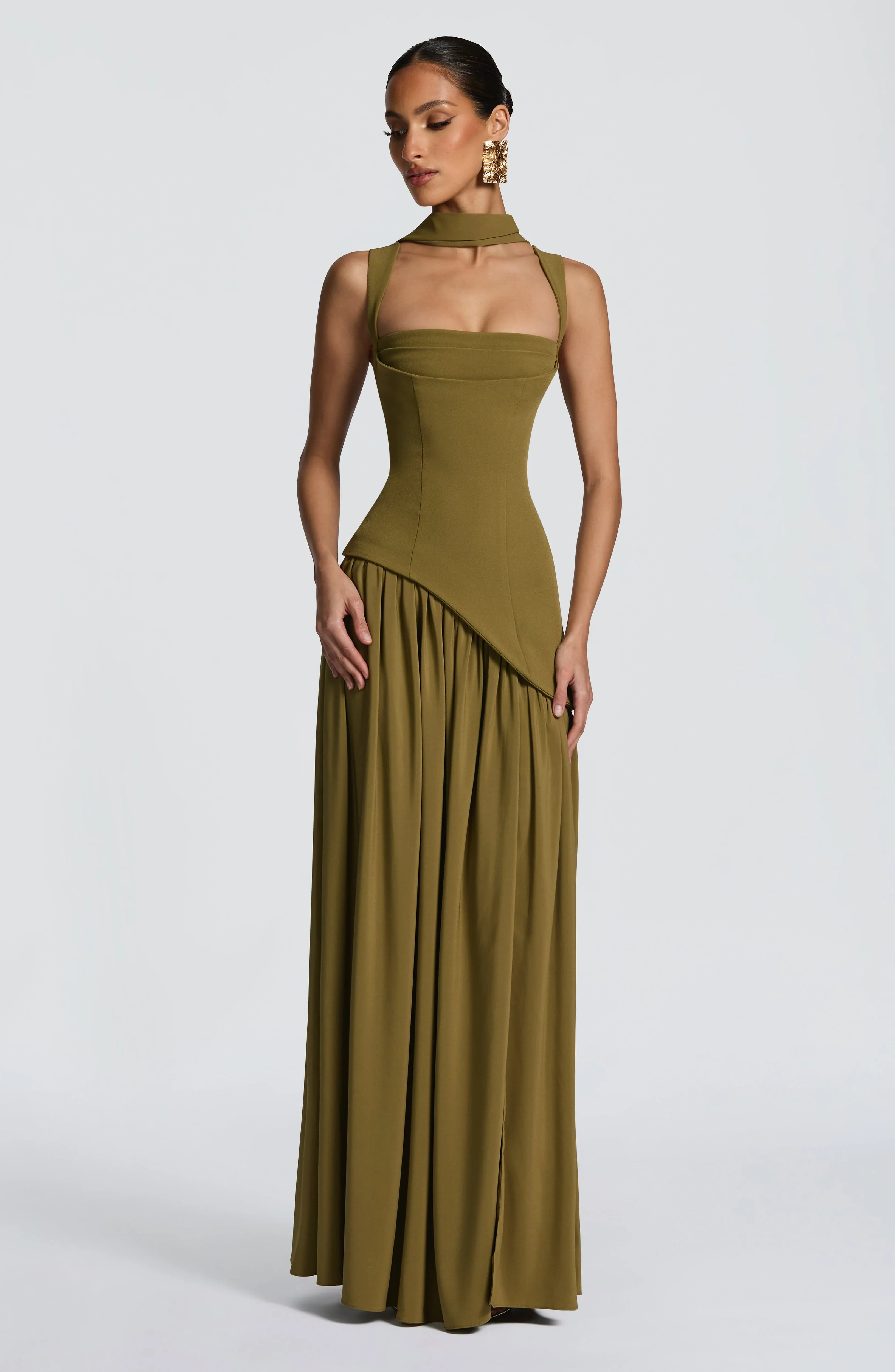 Tullulah Maxi Dress - Deep Olive - luluinthesky