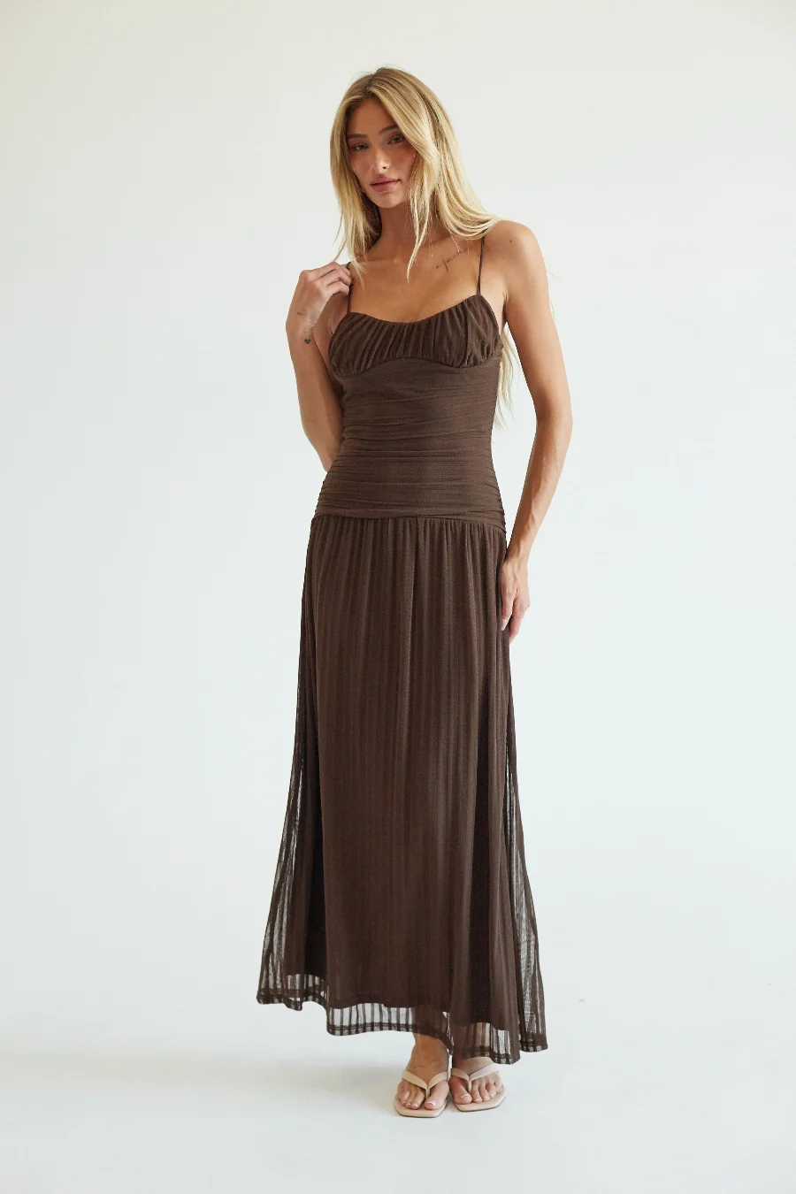Reya Drop Waist Knit Maxi Dress
