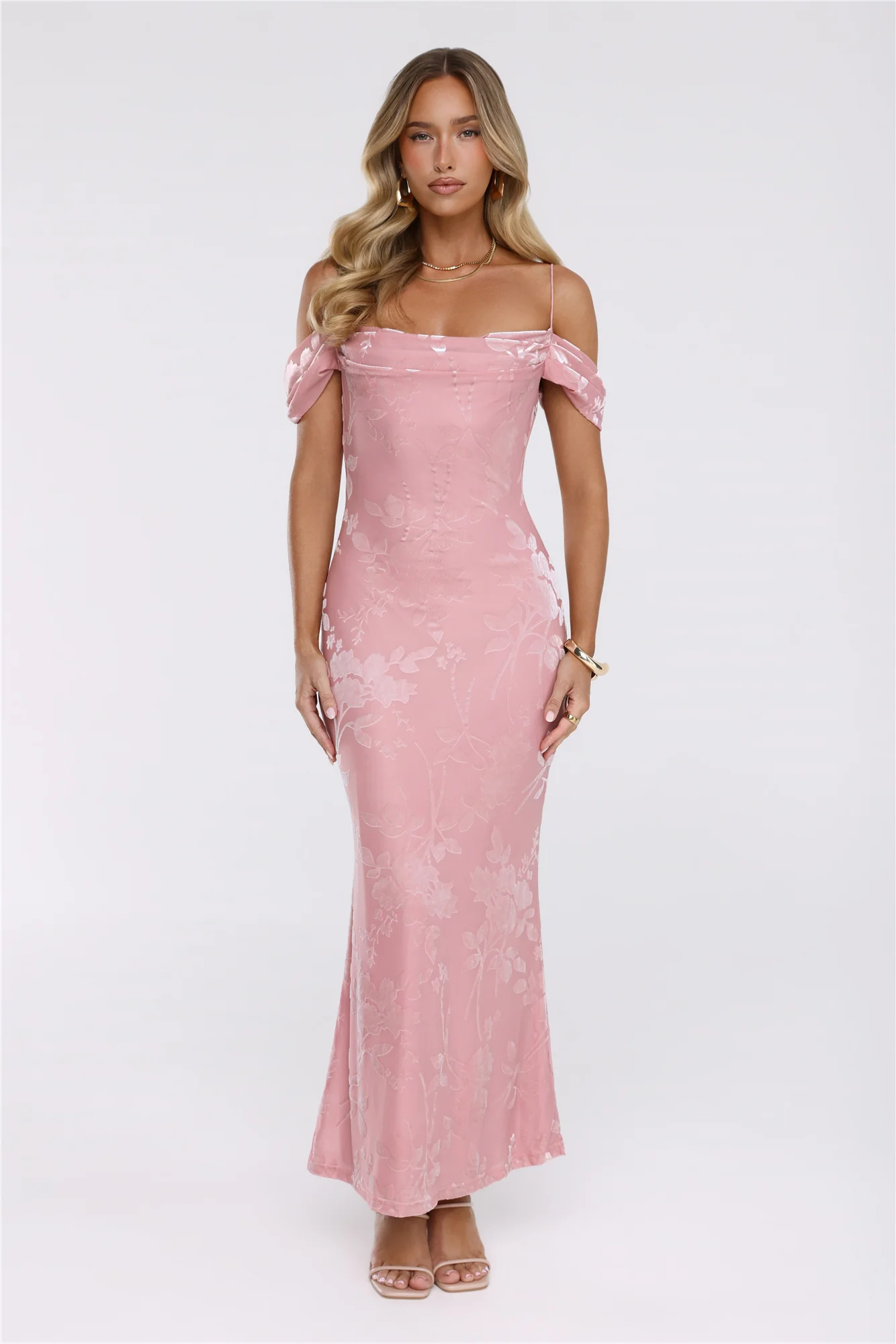 Glow Petal Midi Dress Pink