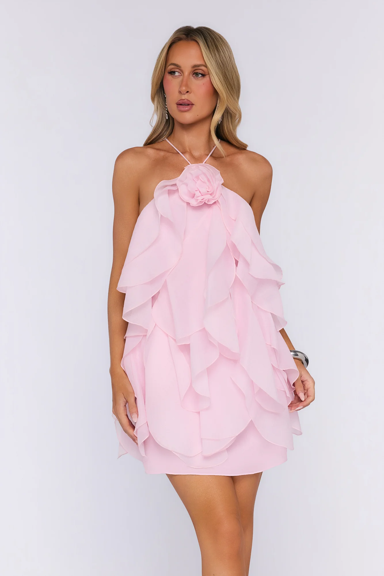 Designer Love Mini Dress Pink - FASHION NOB