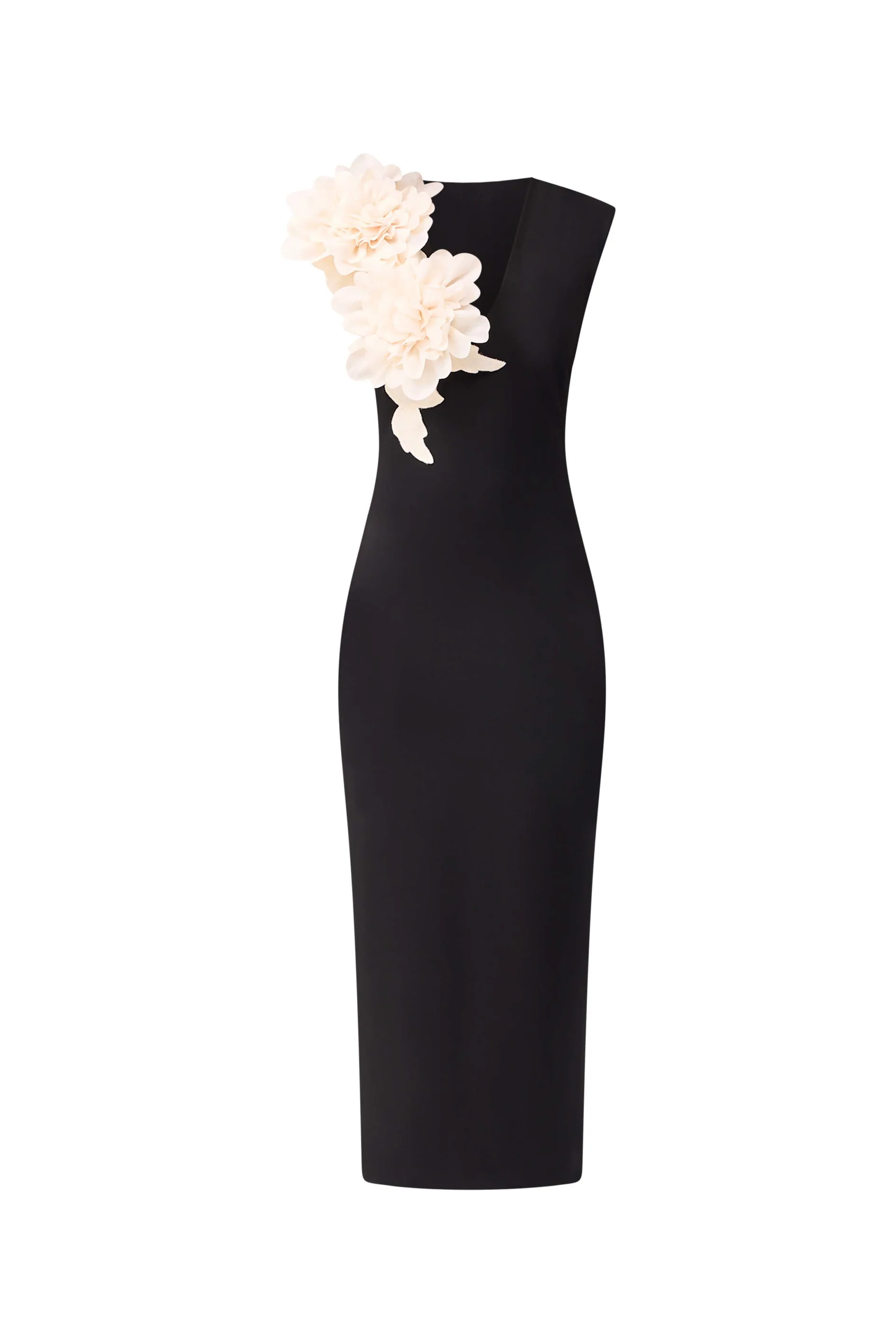 Zahara V-Neck Gown in Black