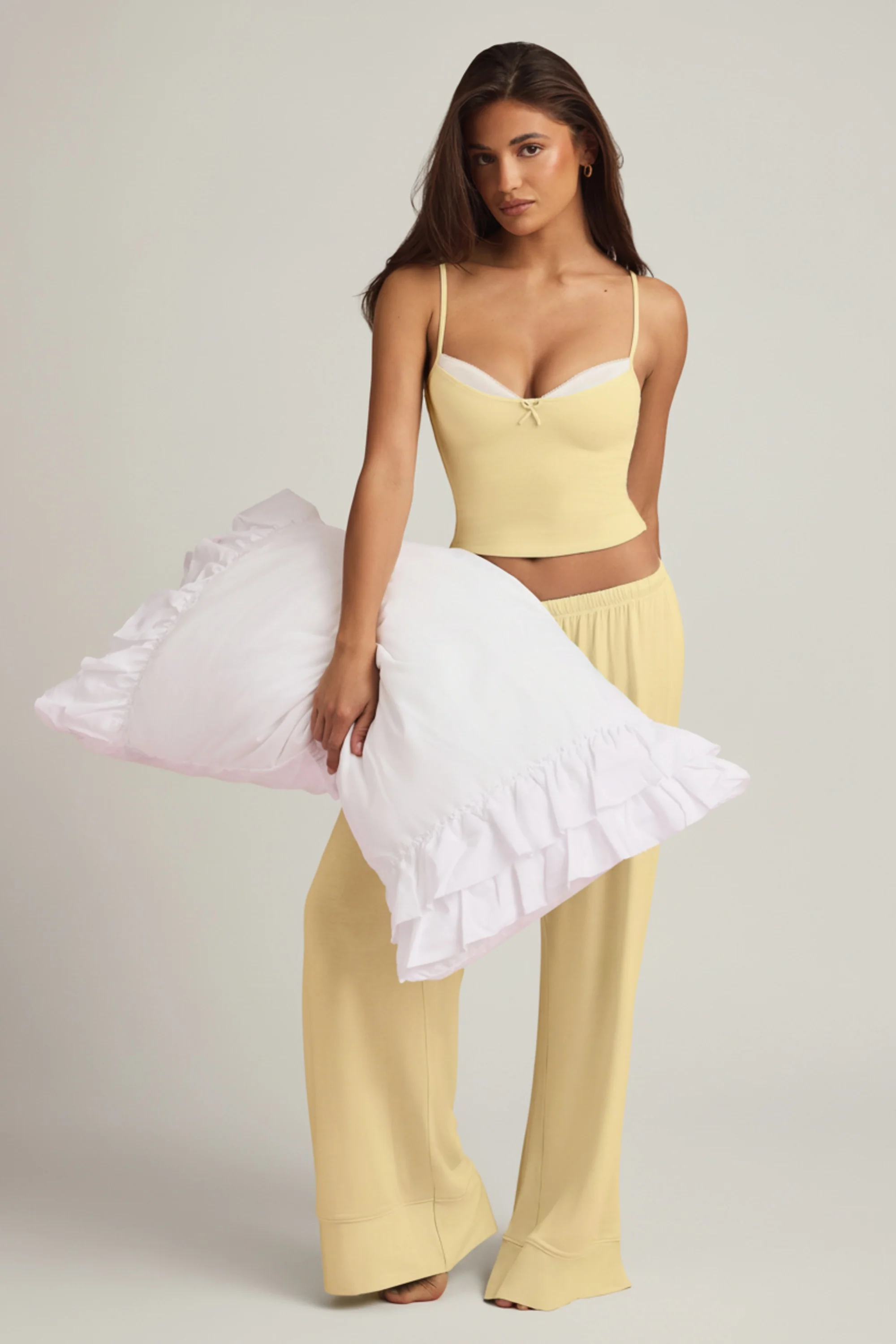 Modal Camisole Pyjama Top in Pastel Yellow