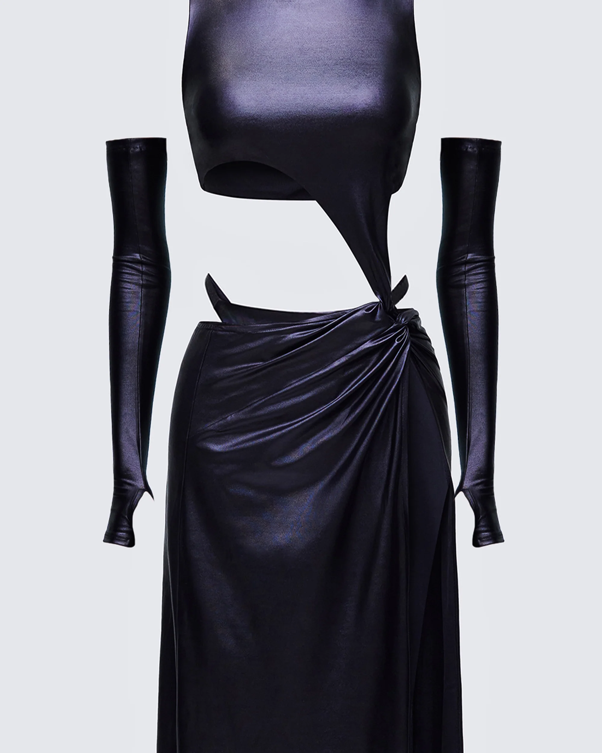Aiala Black Knot Front Cutaway Dress