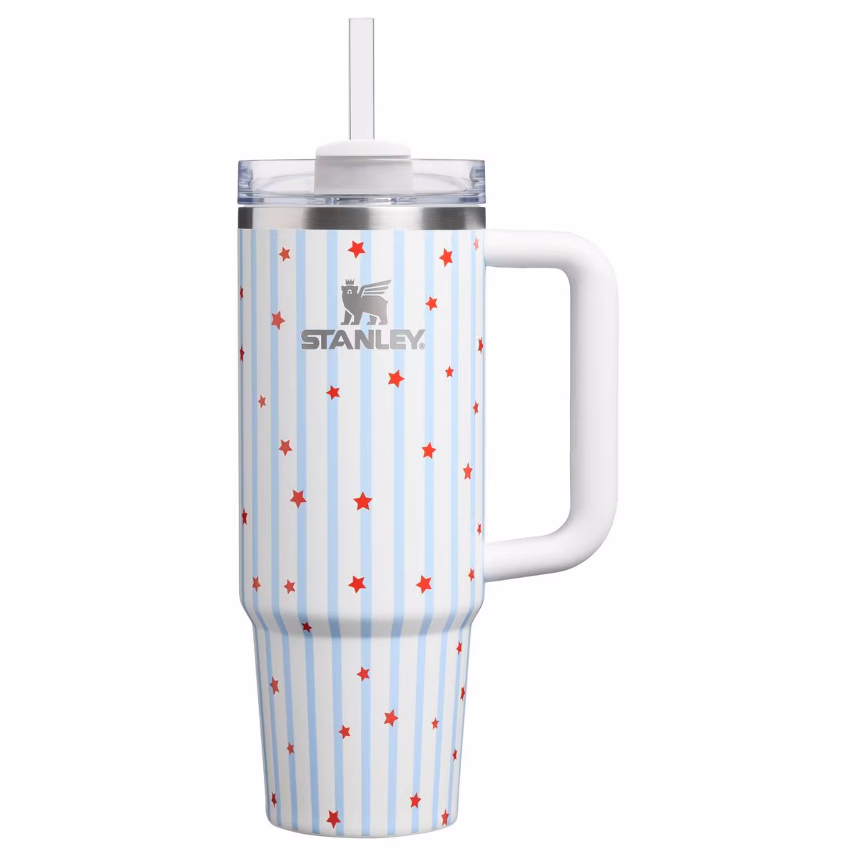 Stanley 30 oz Stainless Steel H2.0 FlowState Quencher Tumbler Pink Starry Stripes