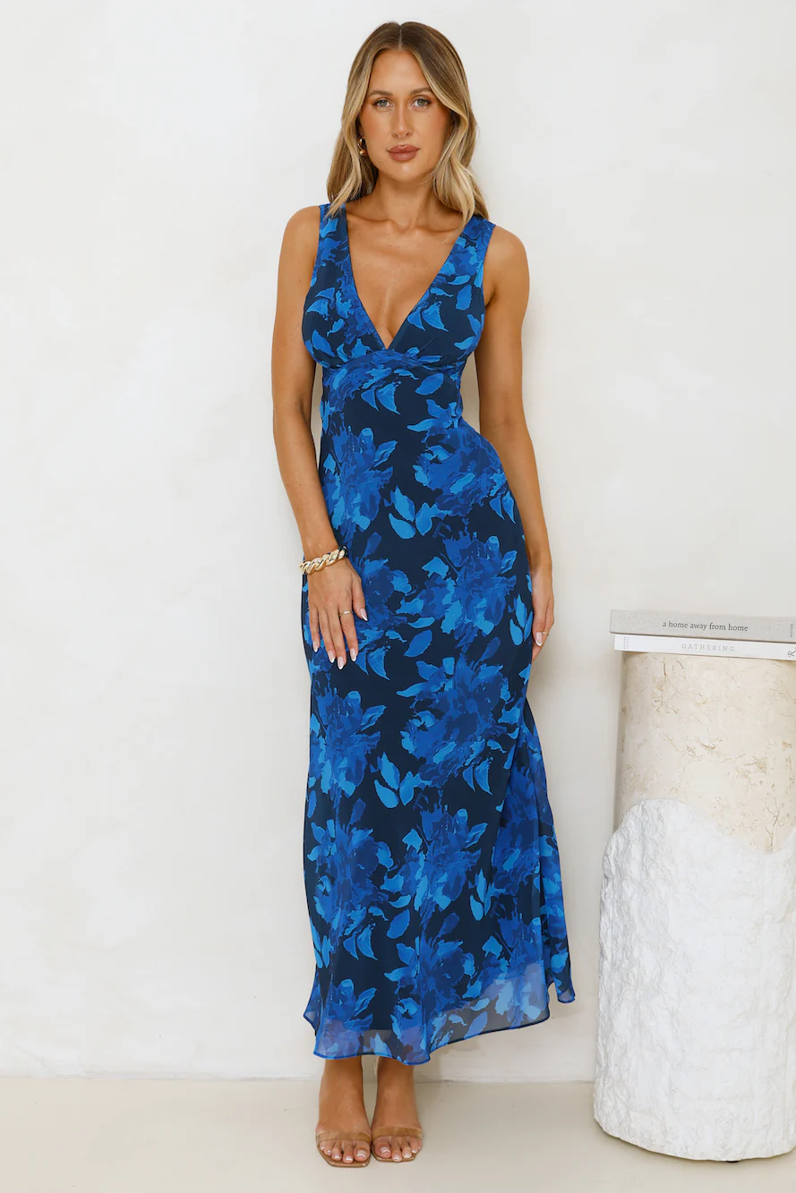 Let's Twirl Maxi Dress Blue