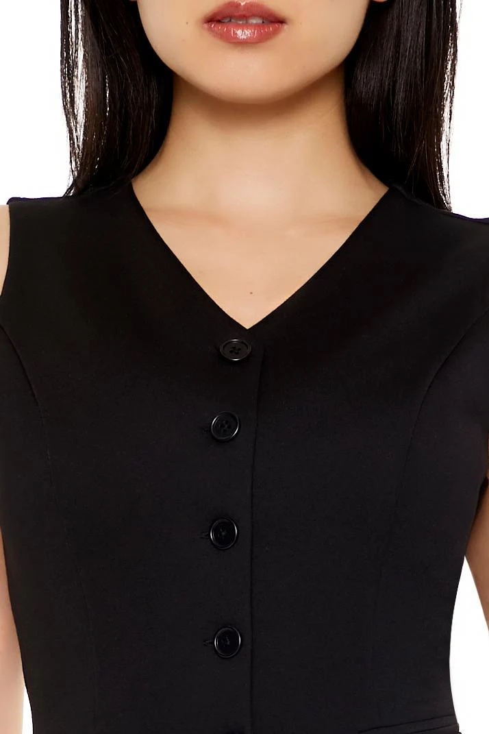 Sleeveless Button-Up Top