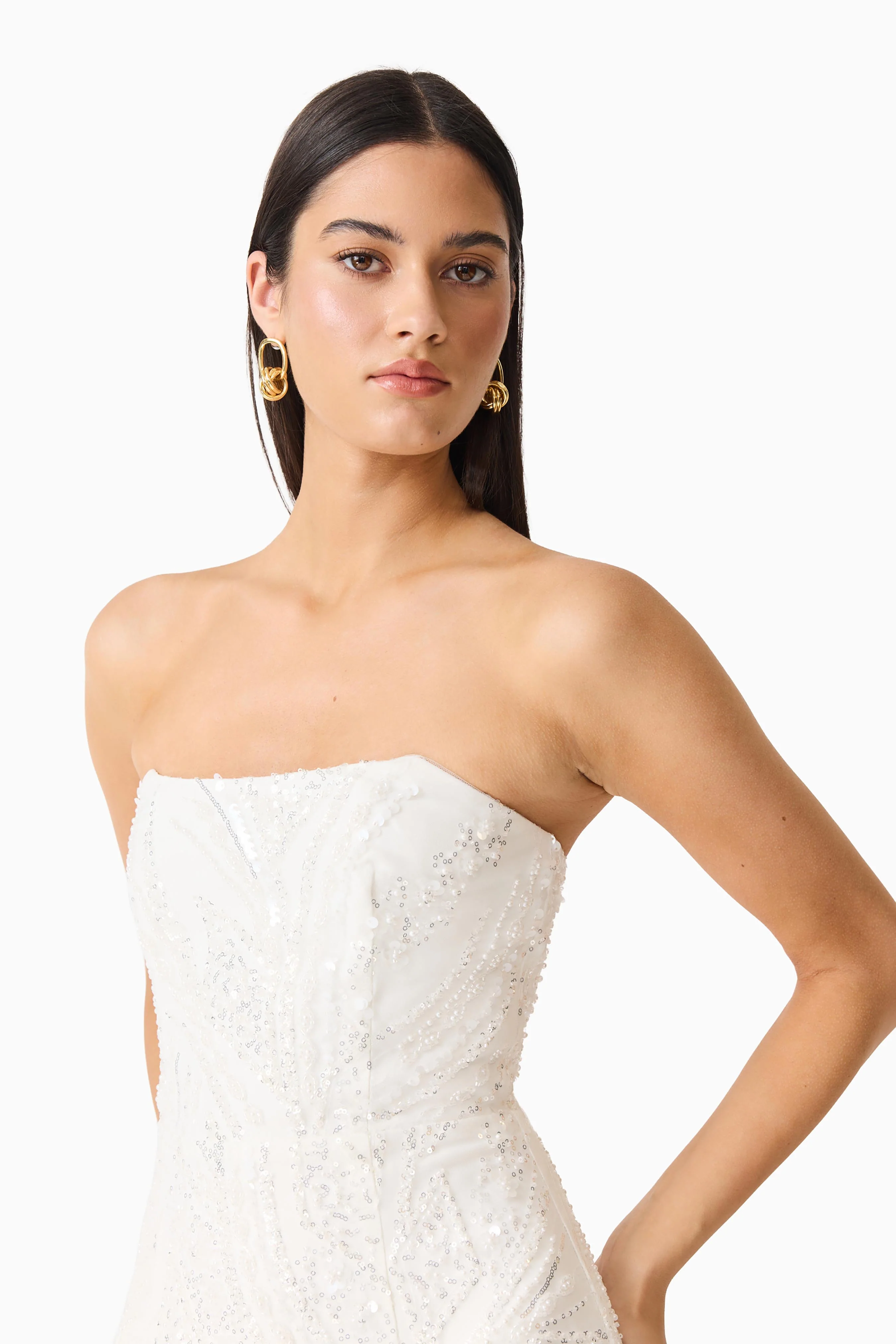 Daelia Strapless Mini Dress in White