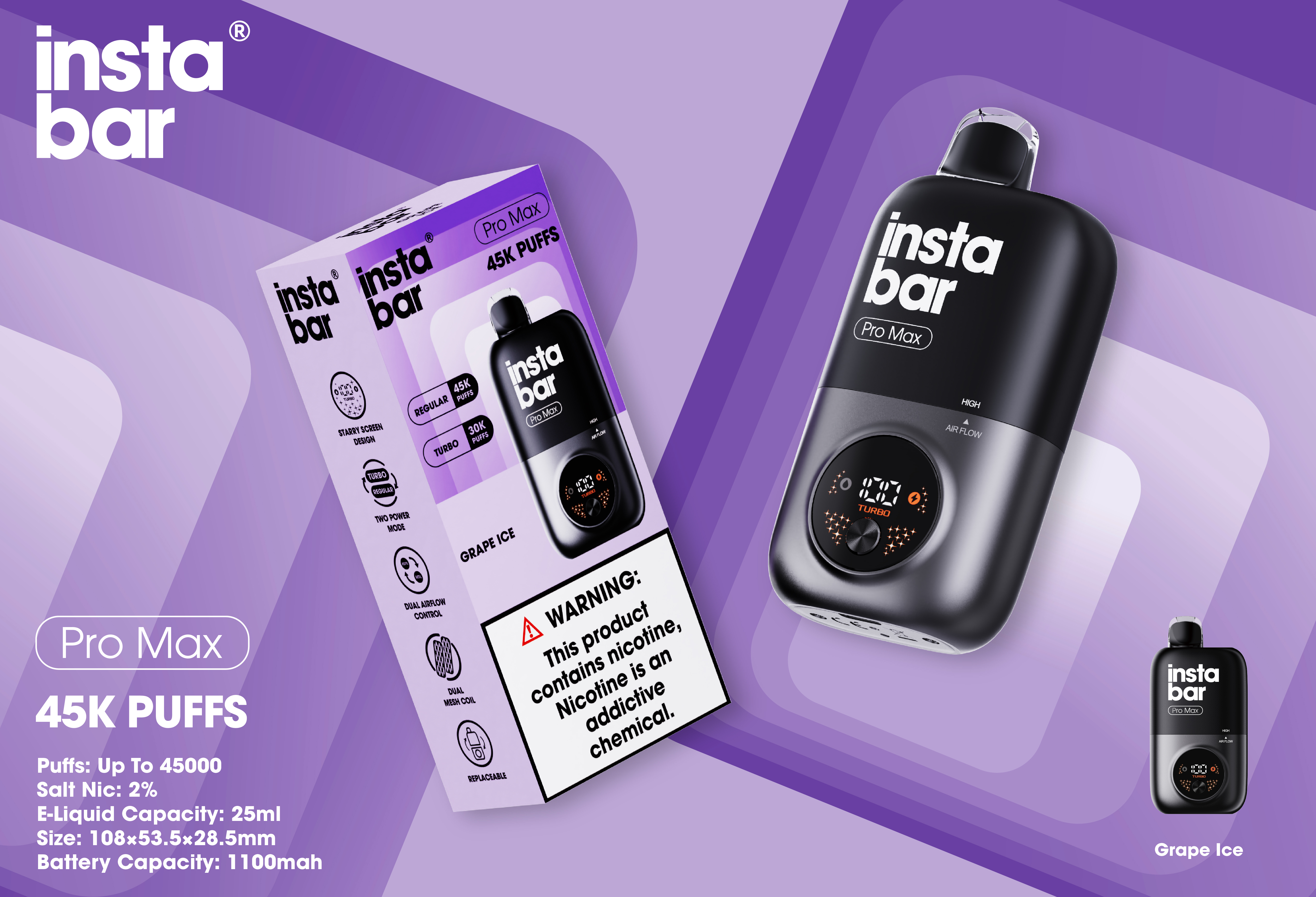 Instabar Pro Max 45K KIT(Urządzenie+Wymienny wkład)