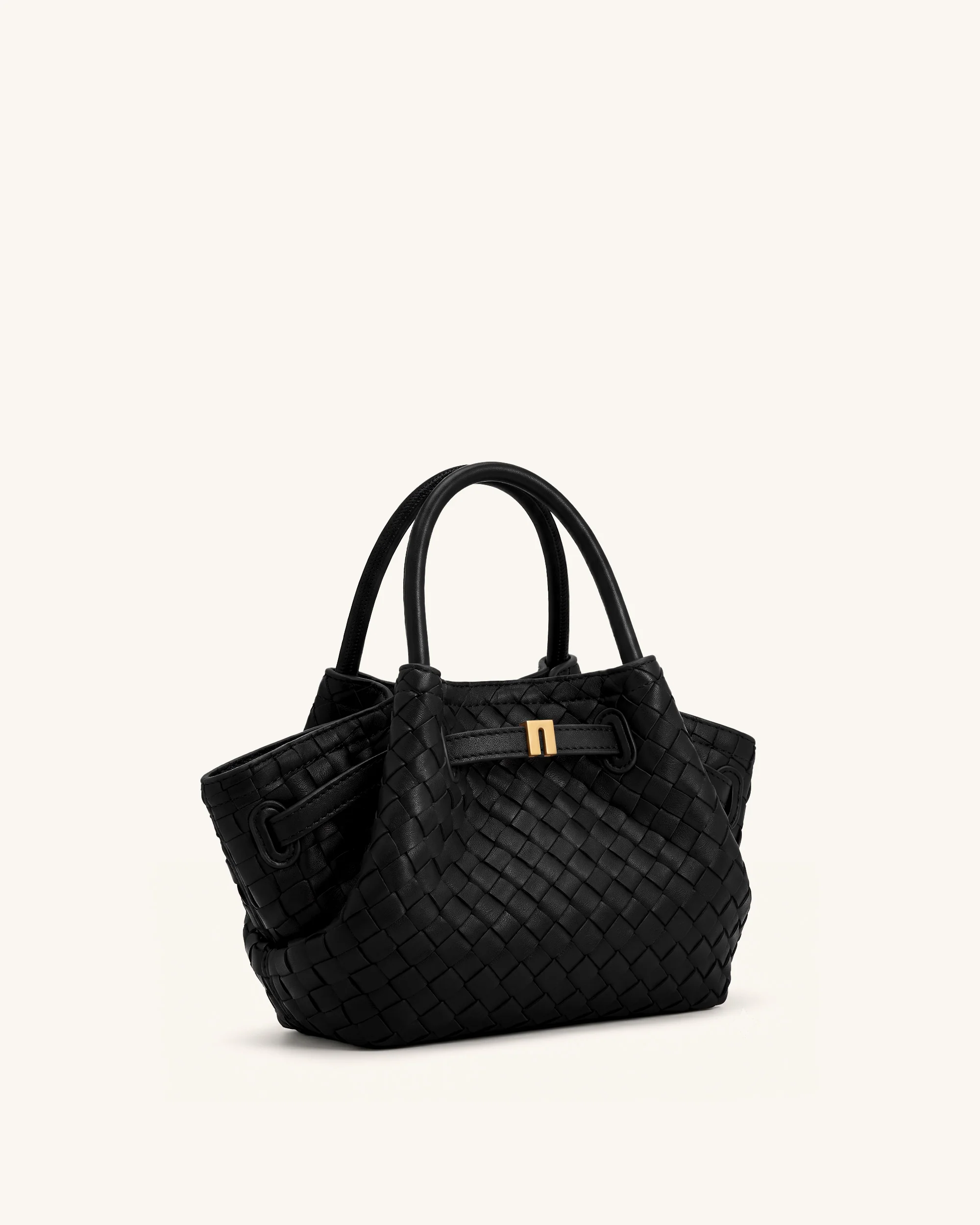 Hana Mini Weave Tote Bag - Black