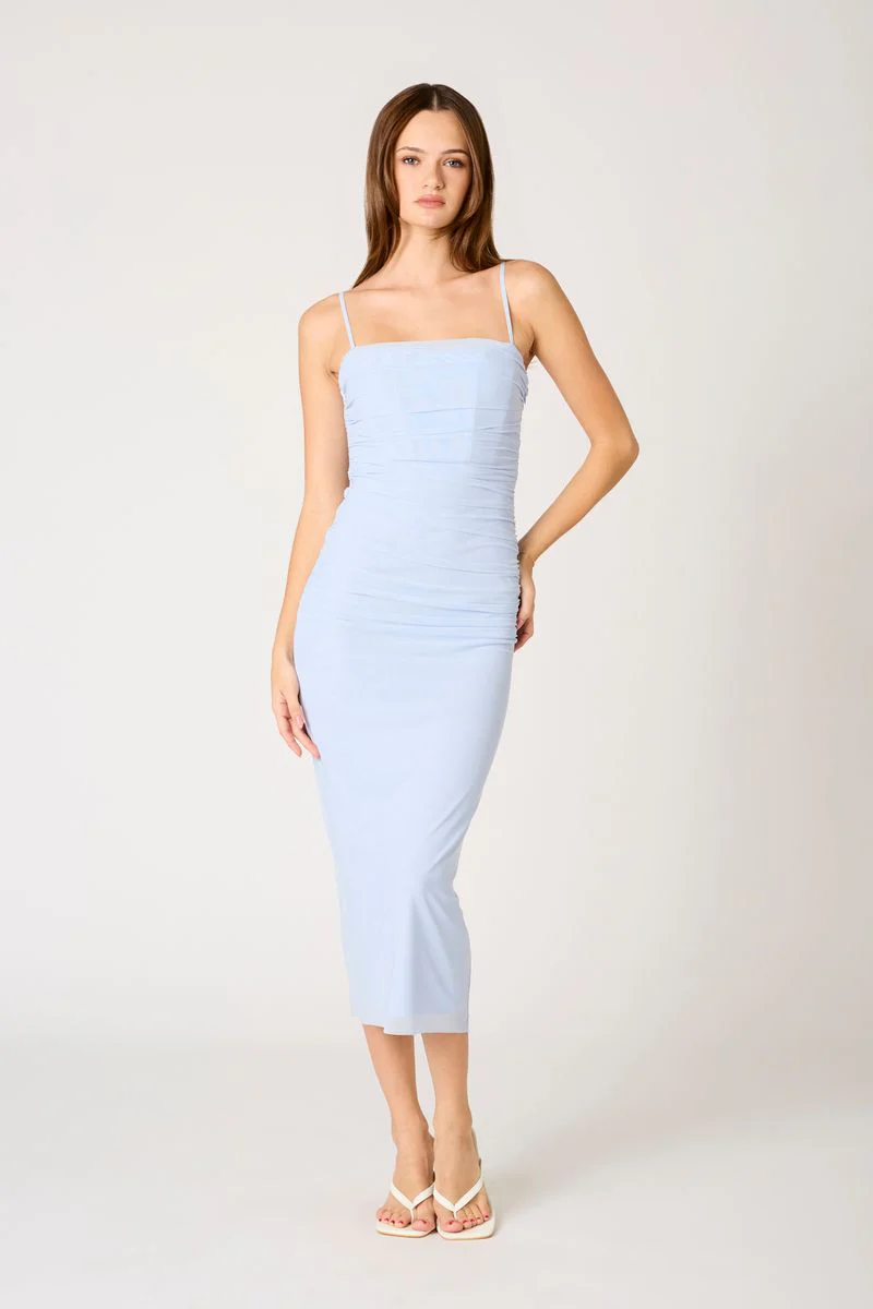 Corset Mesh Midi Dress