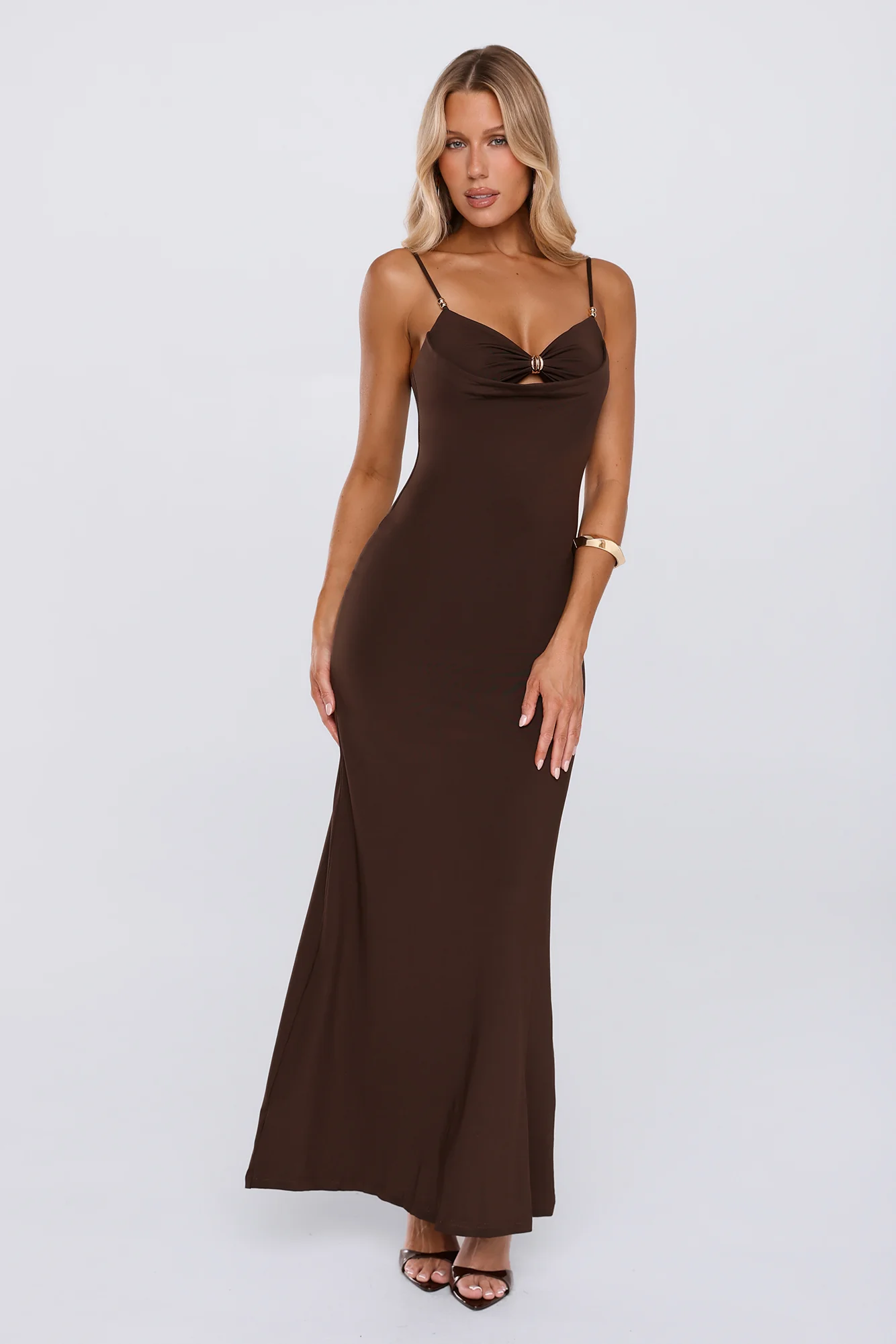 Pretty With A Point Maxi Dress Chocolate