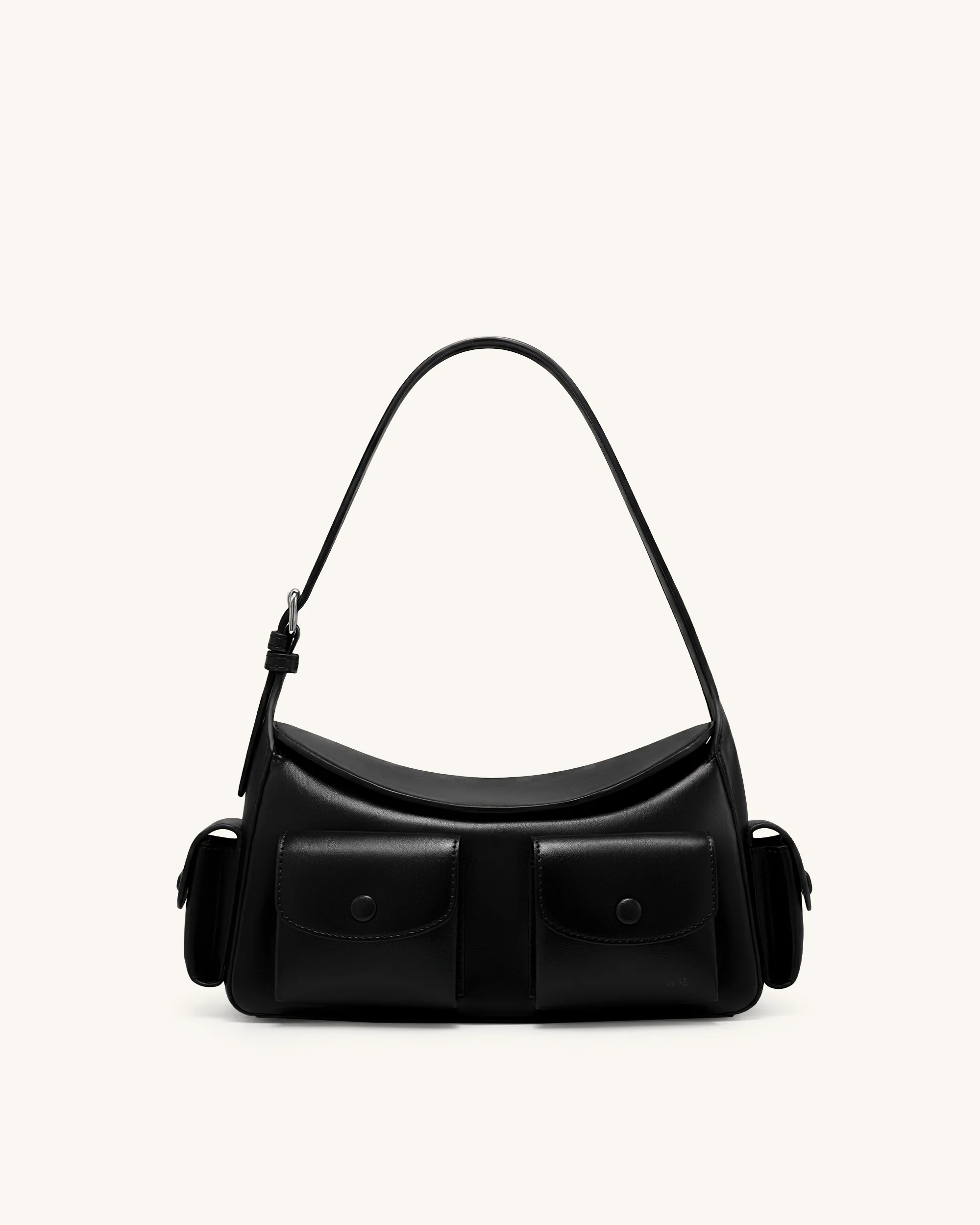 Corinne Multi-Pocket Shoulder Bag - Black