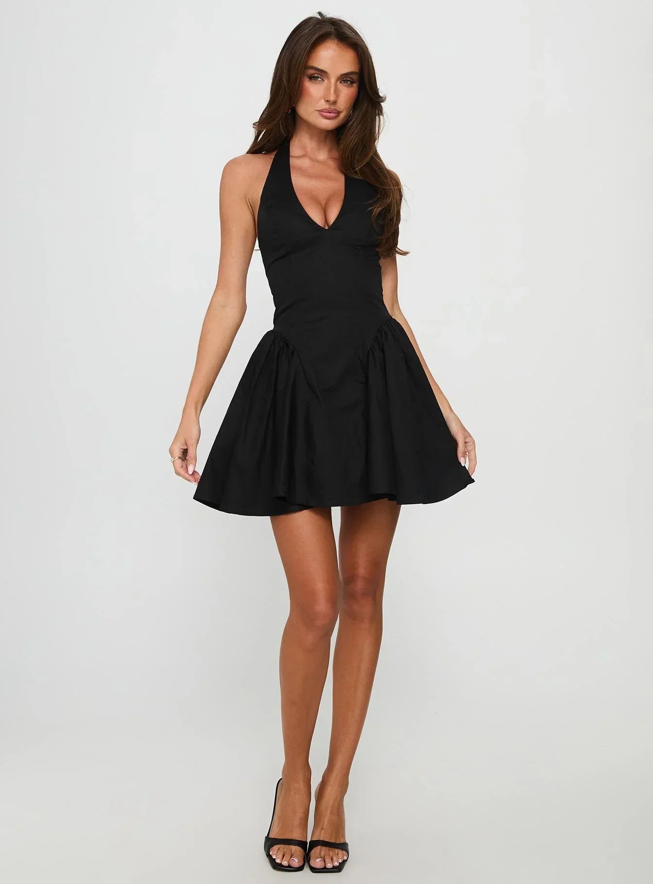 Karisse Halter Mini Dress Black