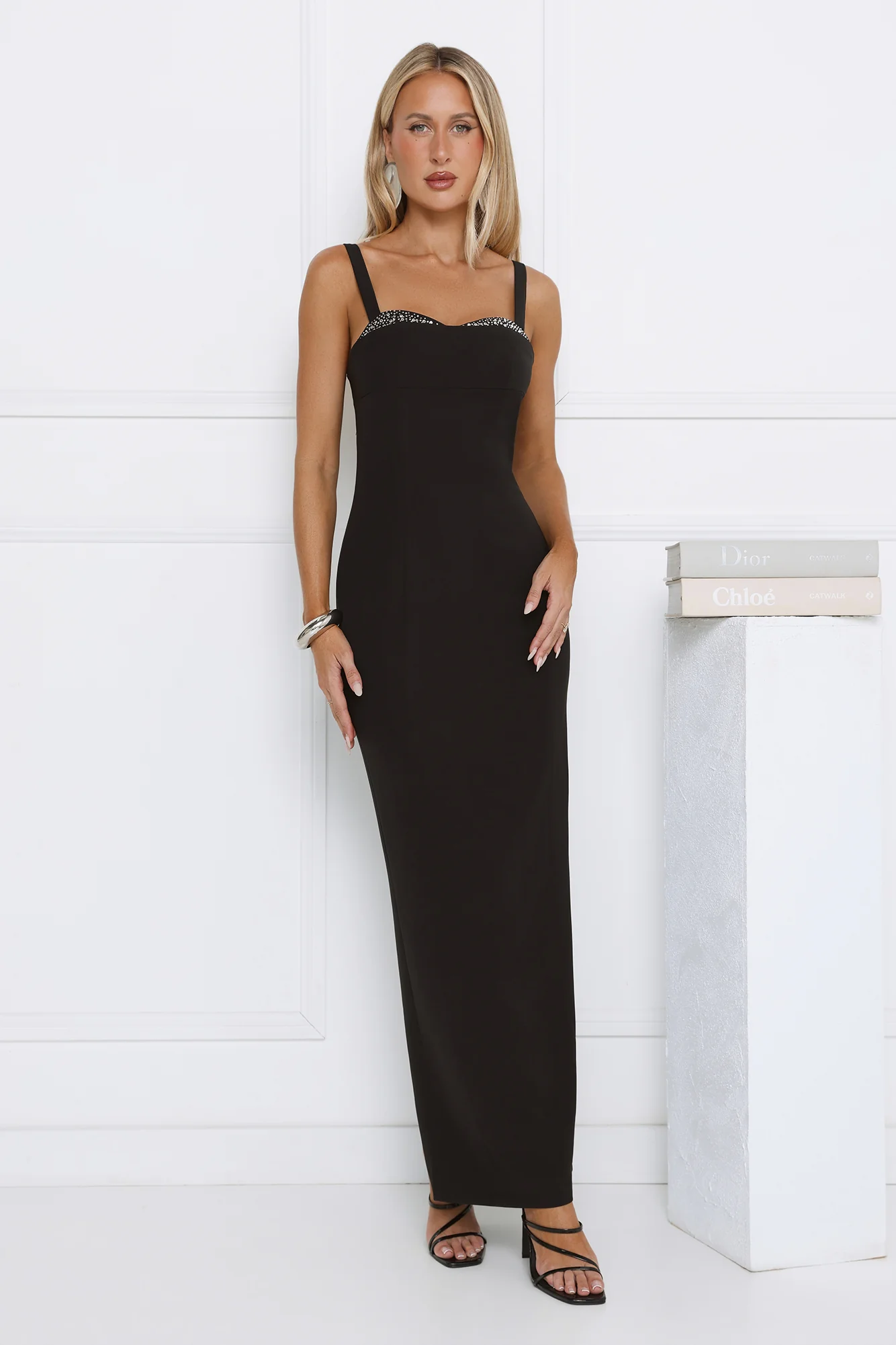 Champagne Society Maxi Dress Black