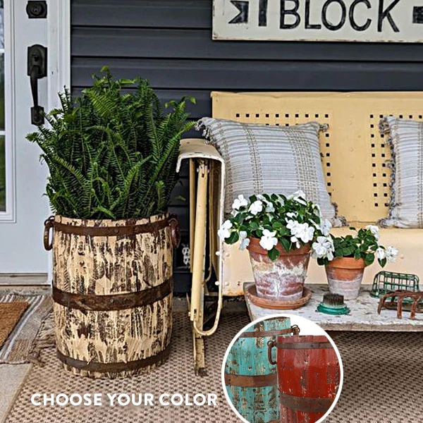 Huge Handmade Spanish Pine Wooden Bucket, Choose Your Color