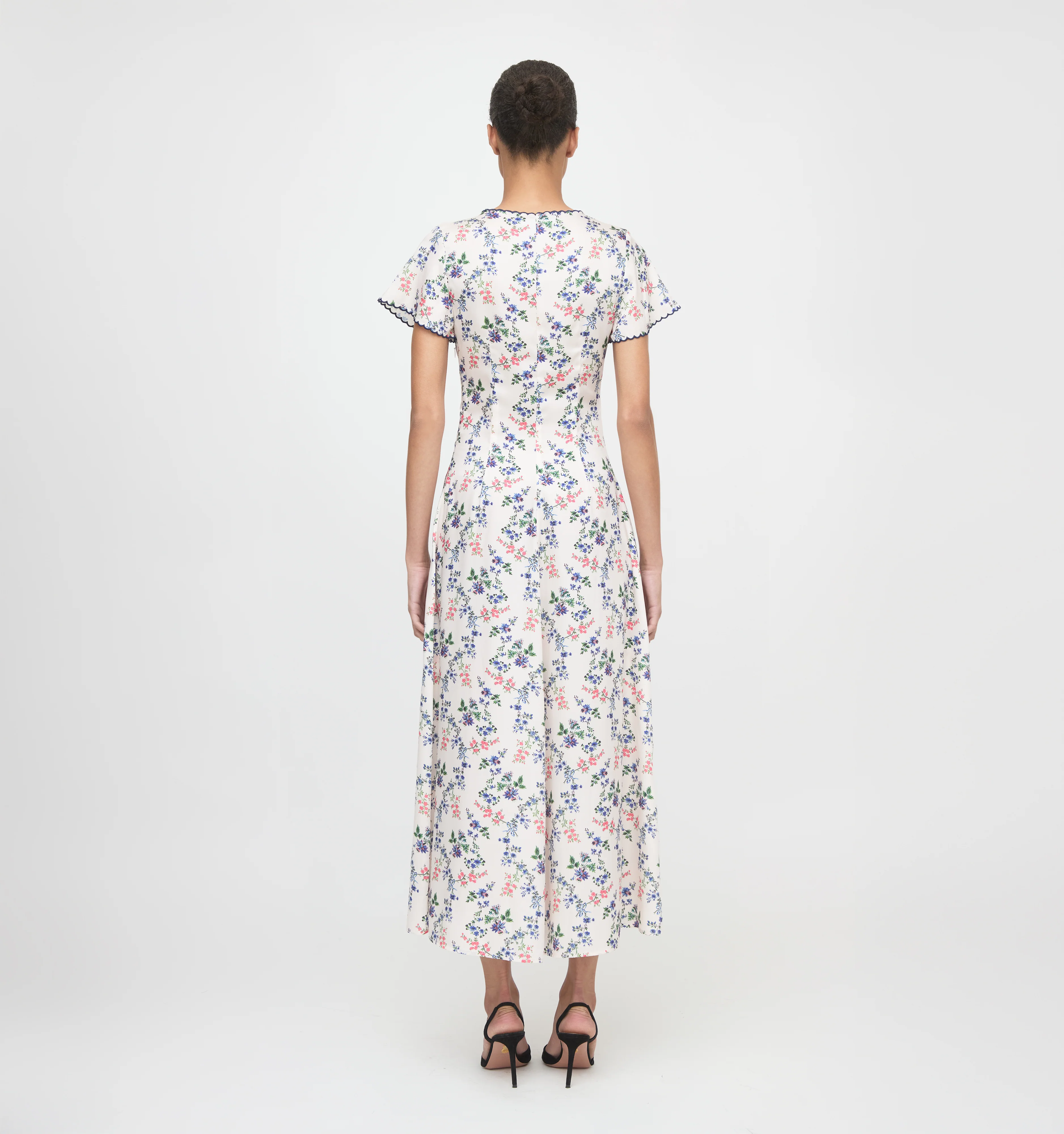 The Brie Dress - Scallop Bow Chintz Pink