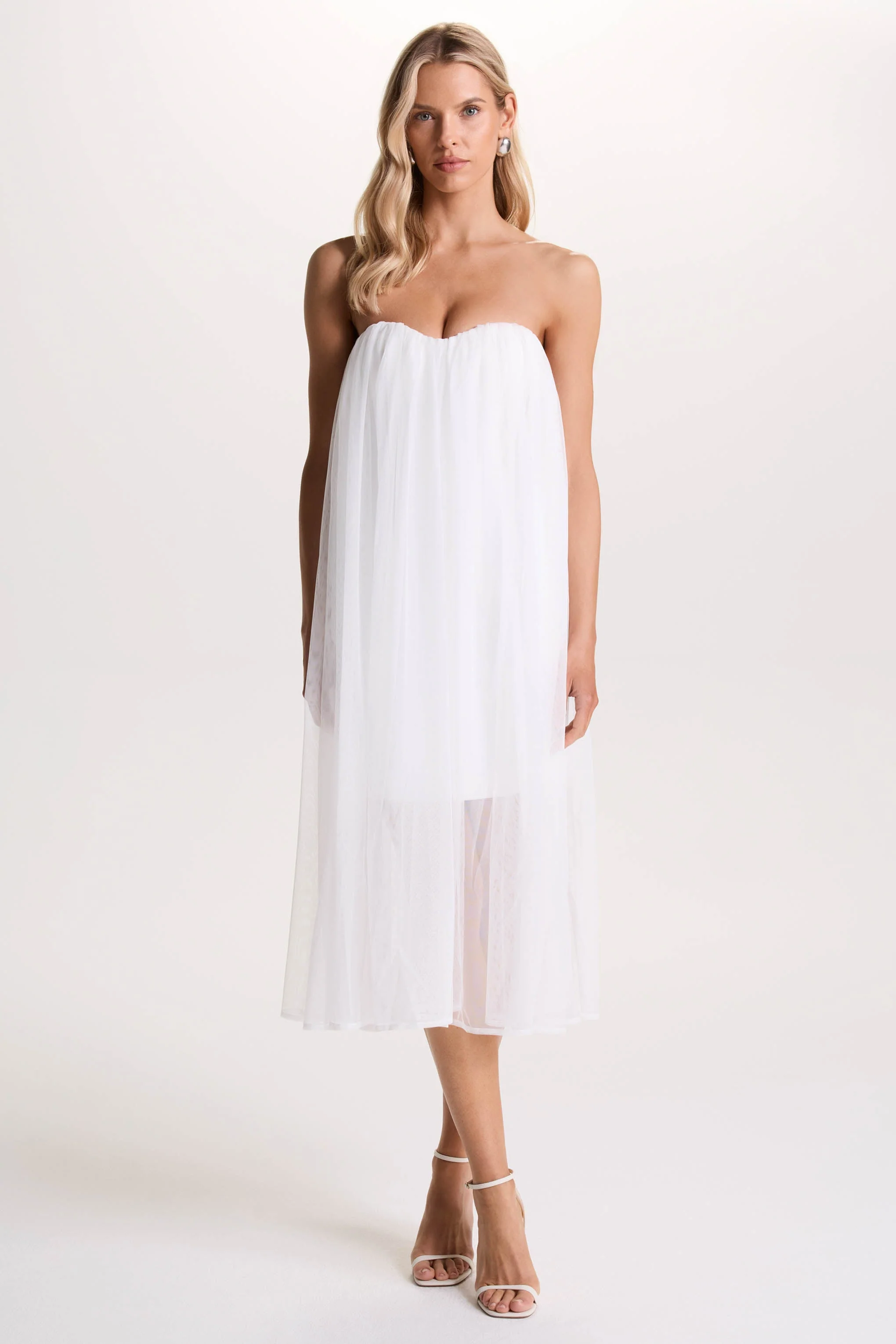 Dreamland | Ivory Sweetheart Corset Mini Dress With Tulle Overlay