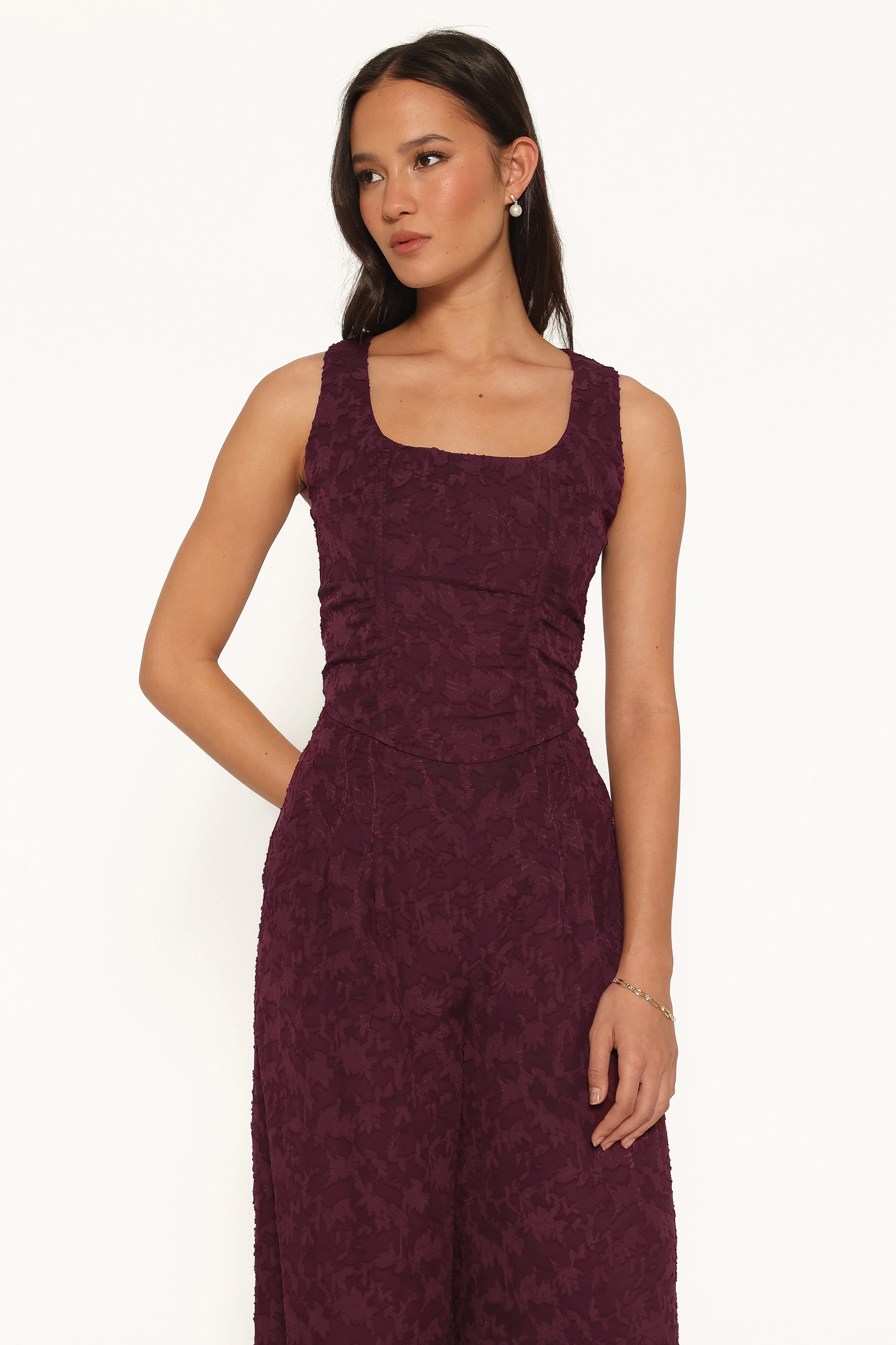 Ada Corset Top - Plum Burnout