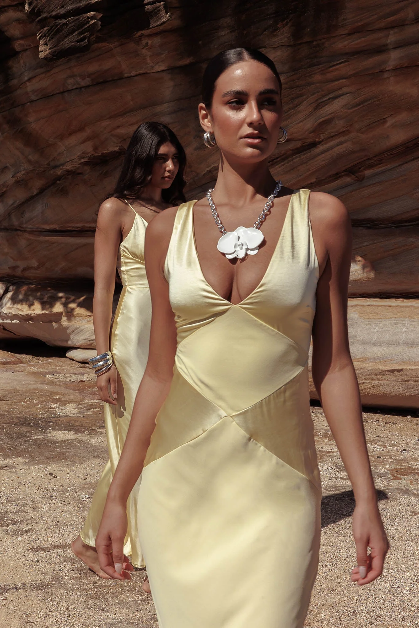 Soul Fire V-Neck Maxi Dress Butter