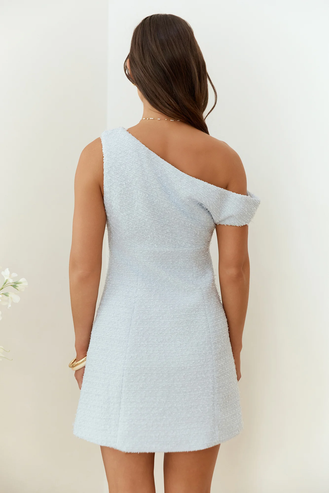 Dreaming Days Off Shoulder Mini Dress Blue - luluinthesky