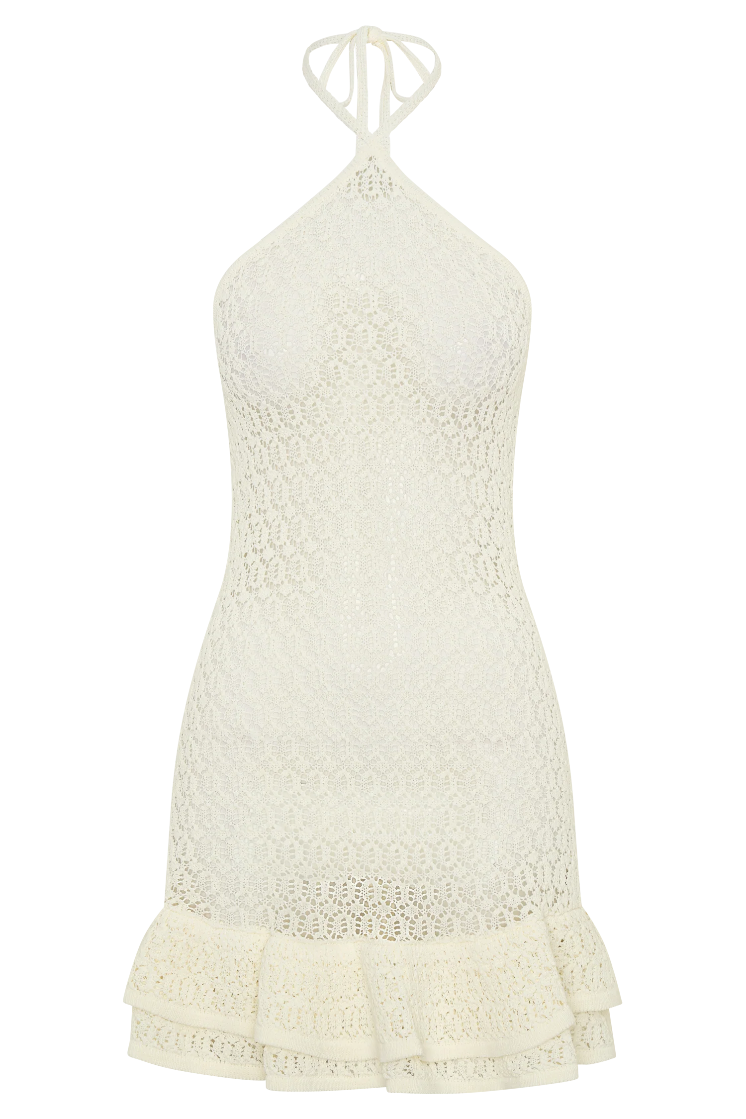 Carrisa Crochet Knit Mini Dress - White