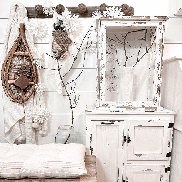 Antique Inspired Distressed Wooden Cabinets, Set of 2