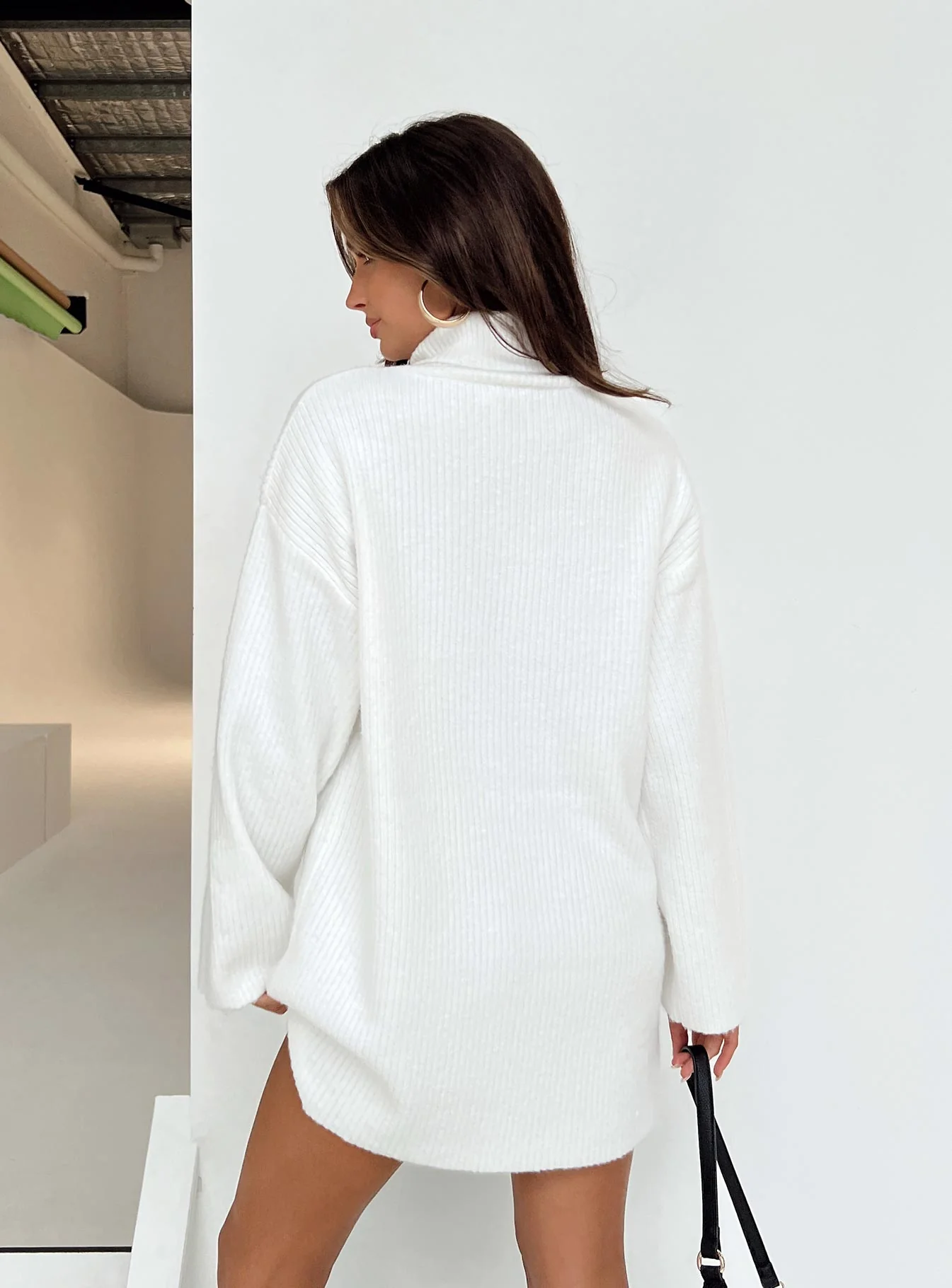 Sonelle Long Sleeve Knit Mini Dress White