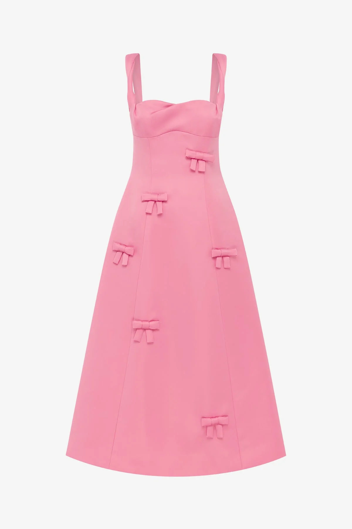 Beatrice Bow Midi Dress - Fuchsia