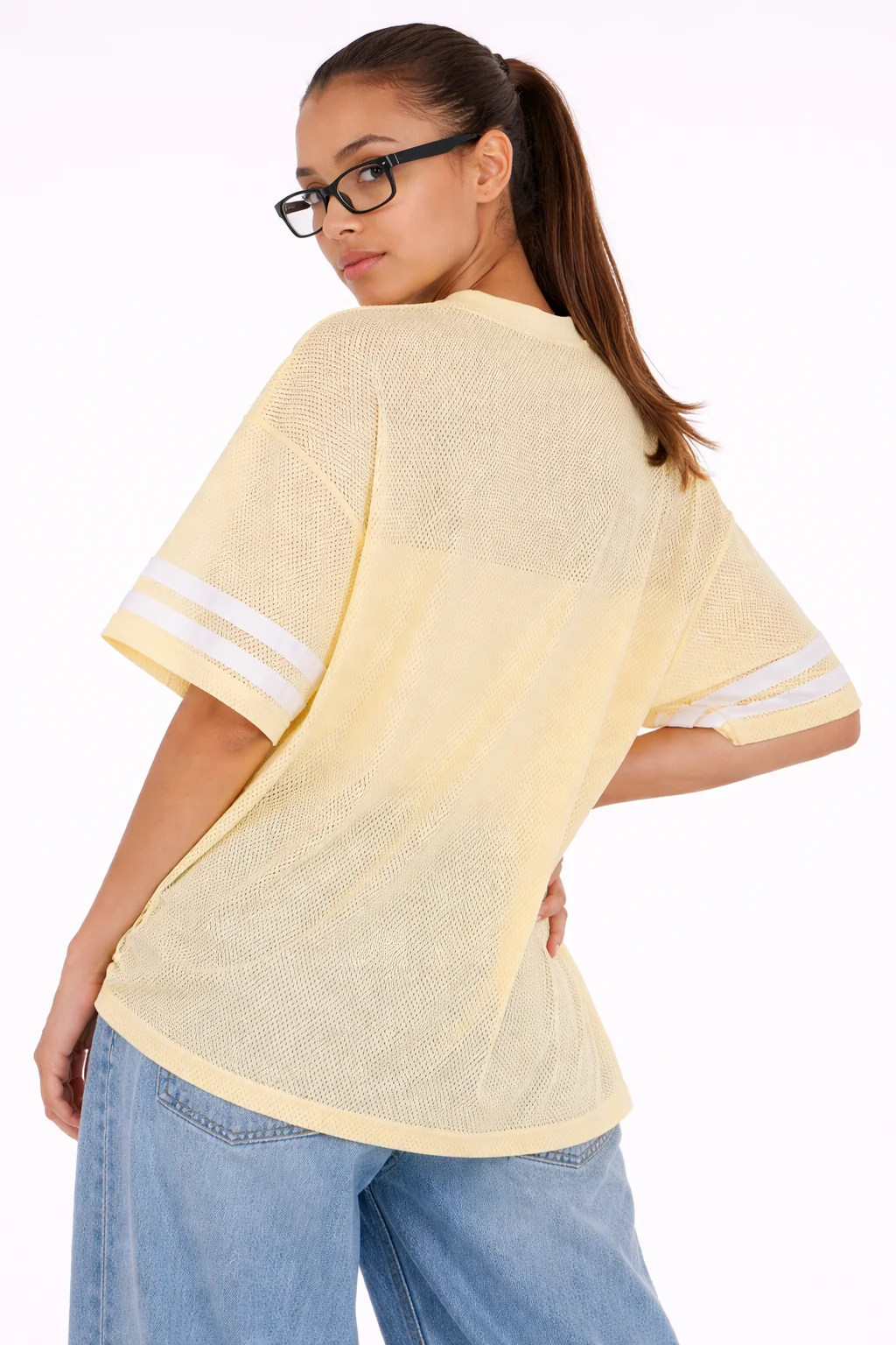 Oversized Graphic Mesh Jersey Tee