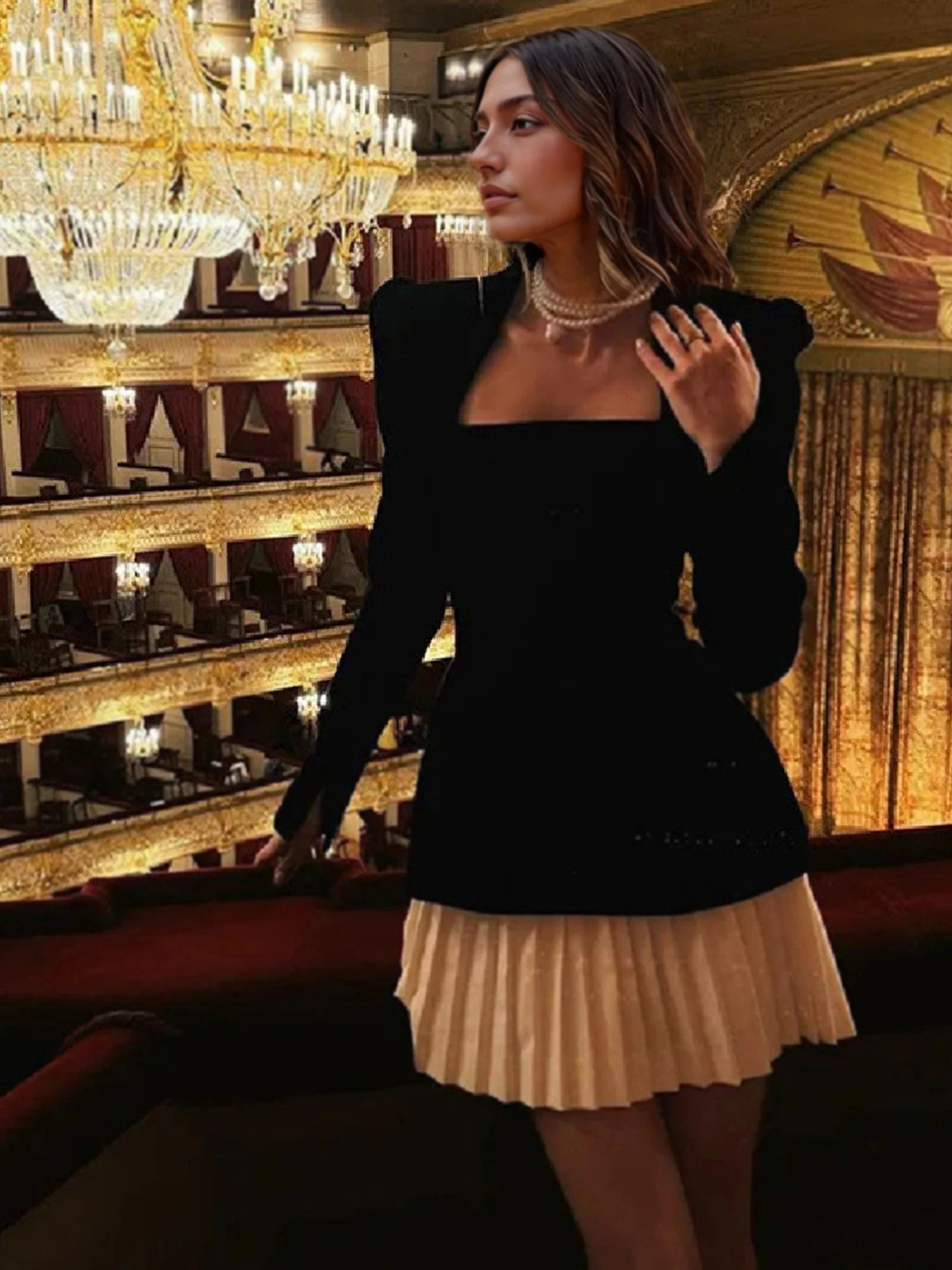 Pleated Mini Dress Set