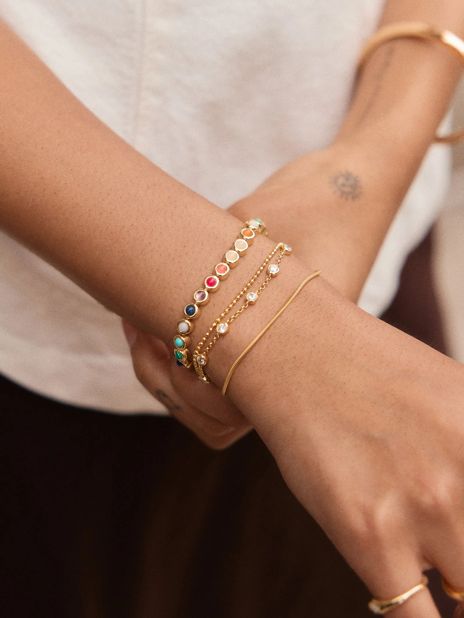 Nina Semi-Precious Bracelet - Gold/Multi