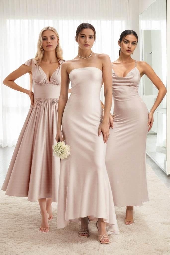 Sheath-Column Midi Luxe Satin Dress CB0831CS