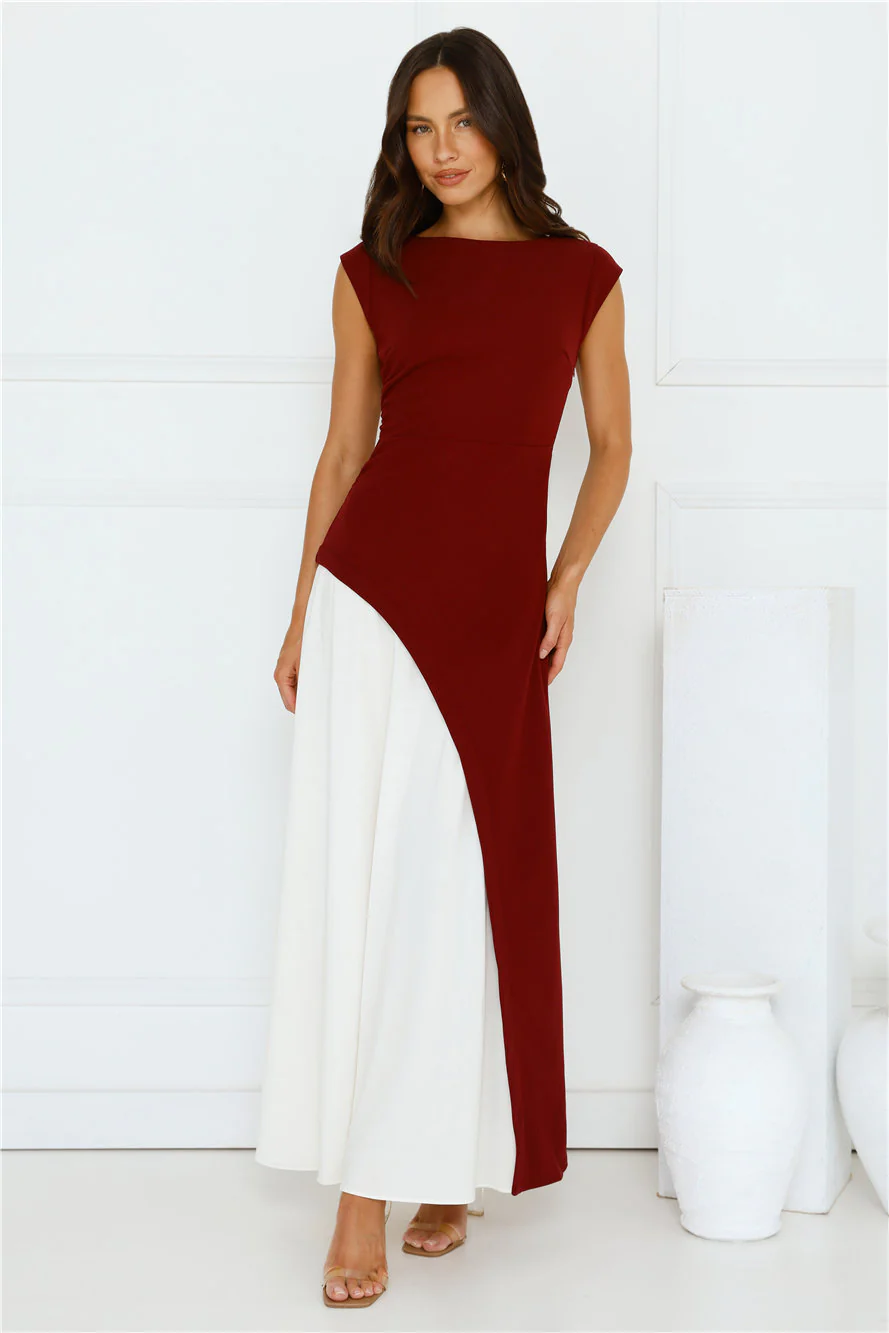 Starlit Soiree Maxi Dress Wine