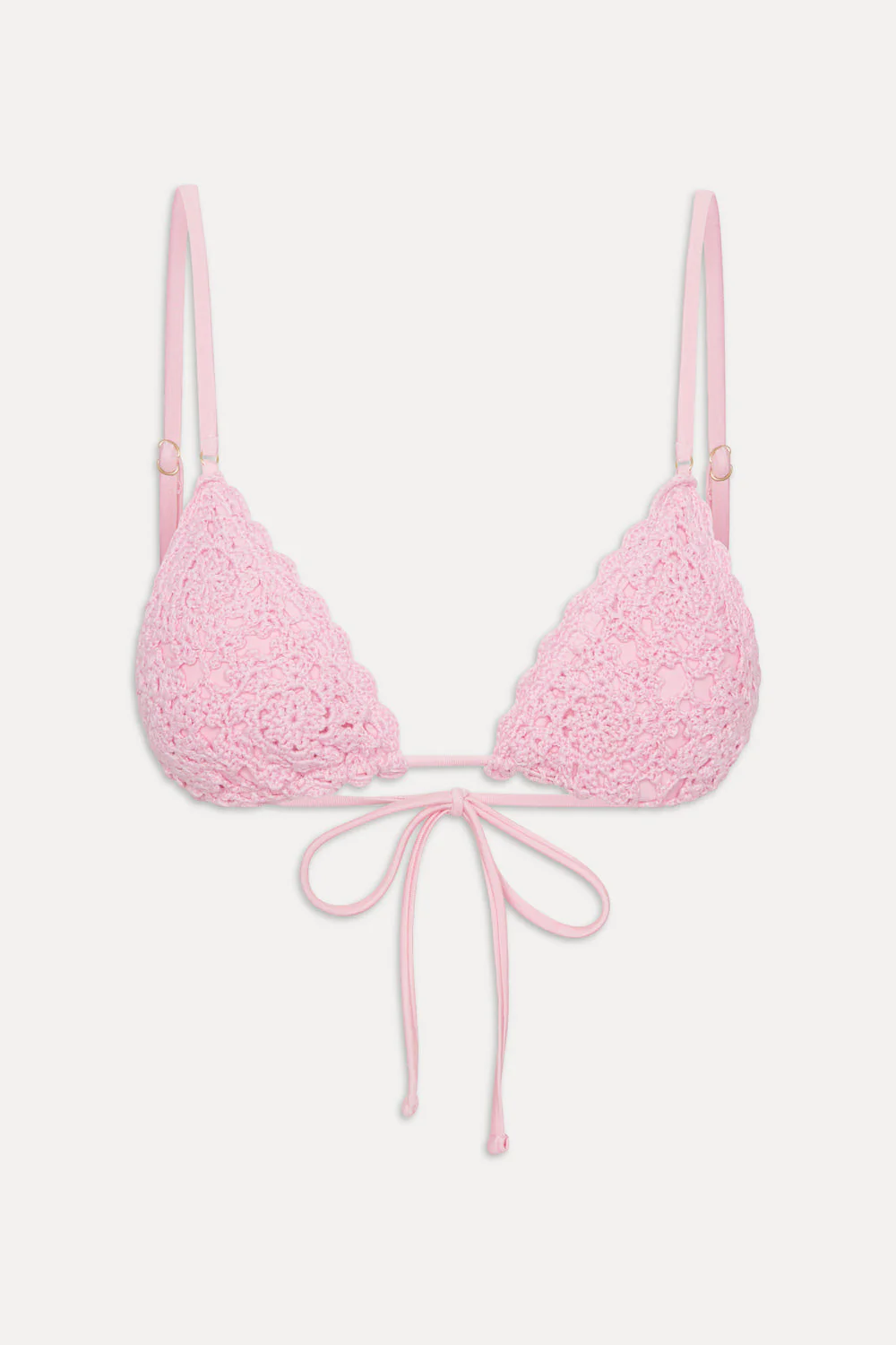 Elena Crochet Shine Bikini Top - Blush