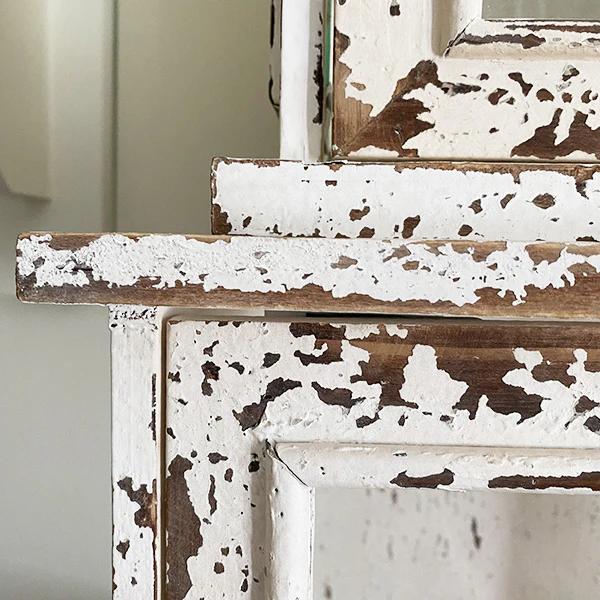 Antique Inspired Distressed Wooden Cabinets, Set of 2