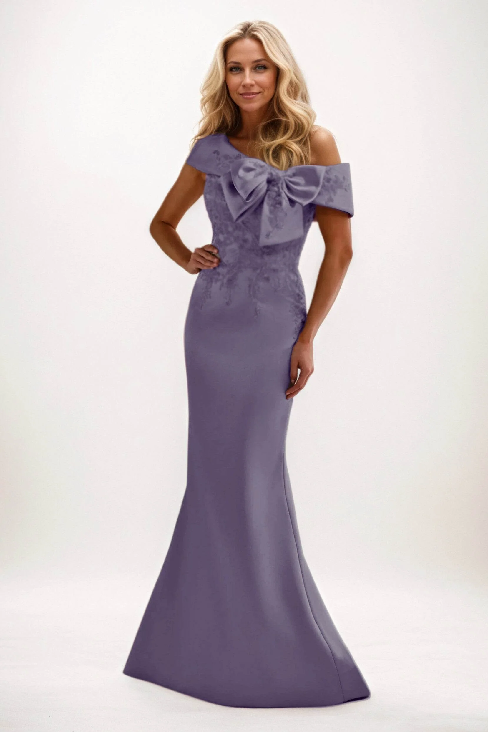 Trumpet-Mermaid Maxi Satin Mother of the Bride Dresses CM0398