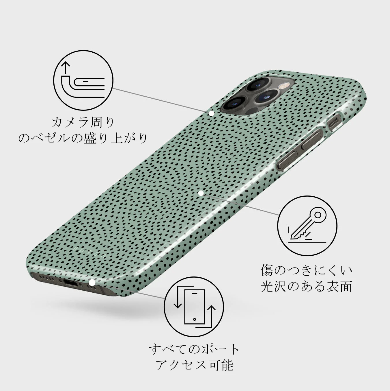 Mint Gelato - Dots iPhone 12 Pro ケース